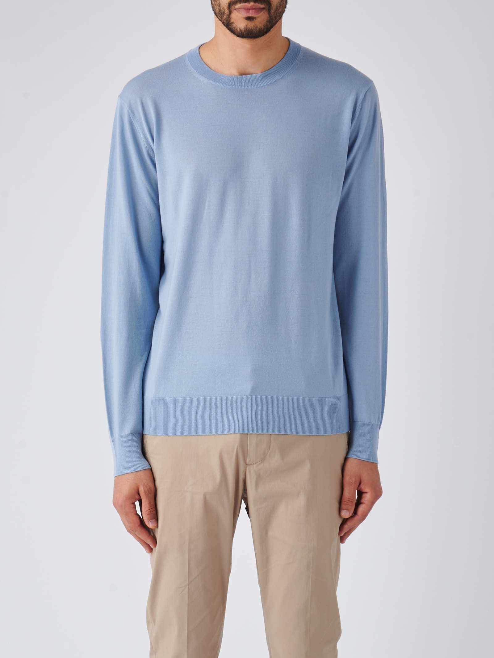 Shop Ballantyne R Neck Pullover Sweater In Cielo