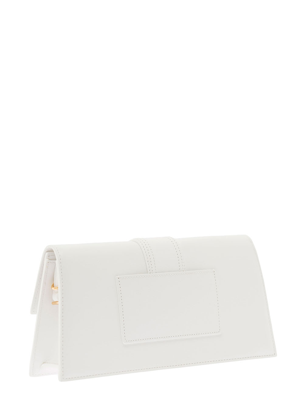 Shop Jacquemus Le Bambino Long White Handbag With Removable Shoulder Strap In Leather Woman