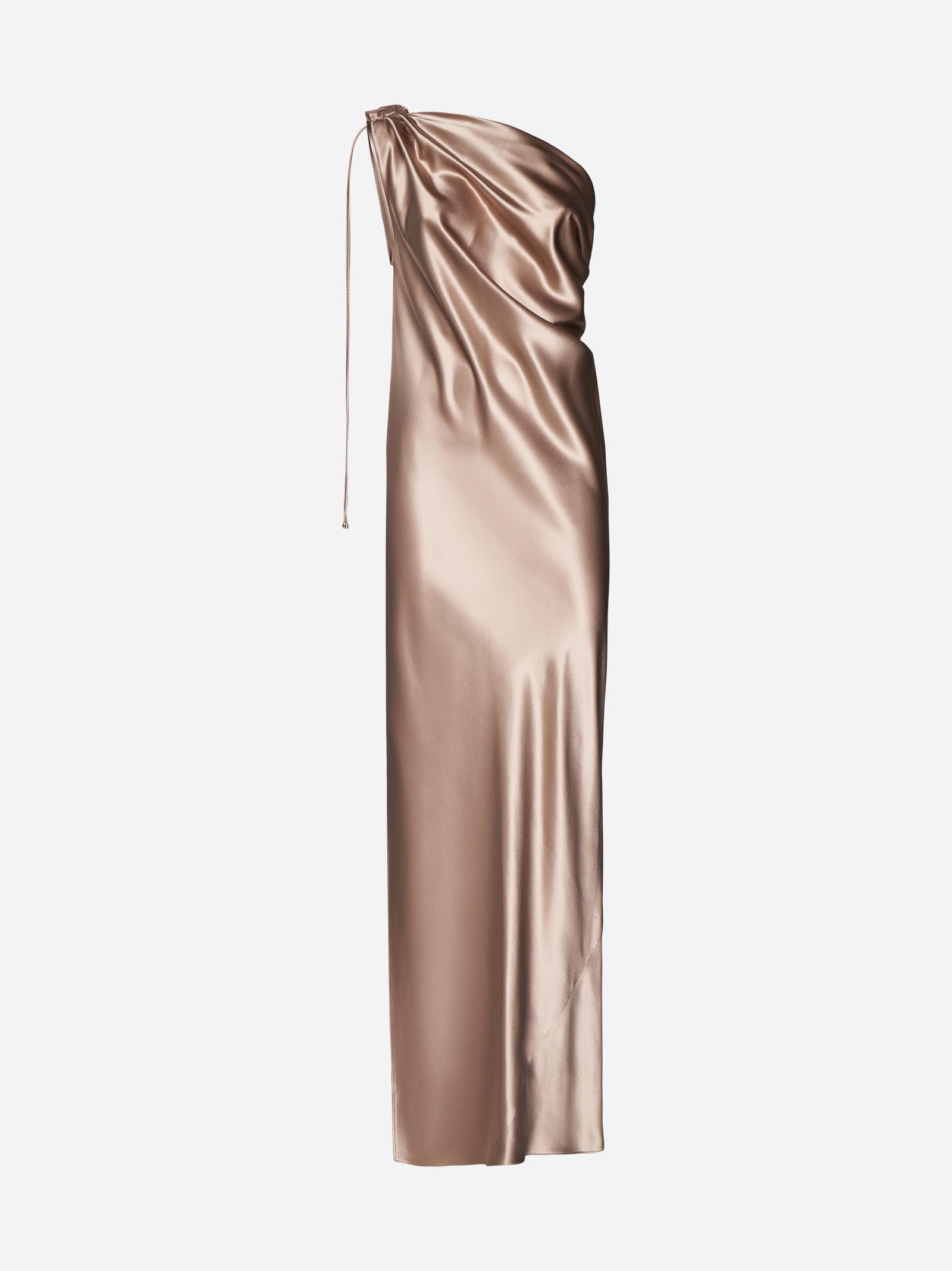Opera Silk One-shoulder Long Dress