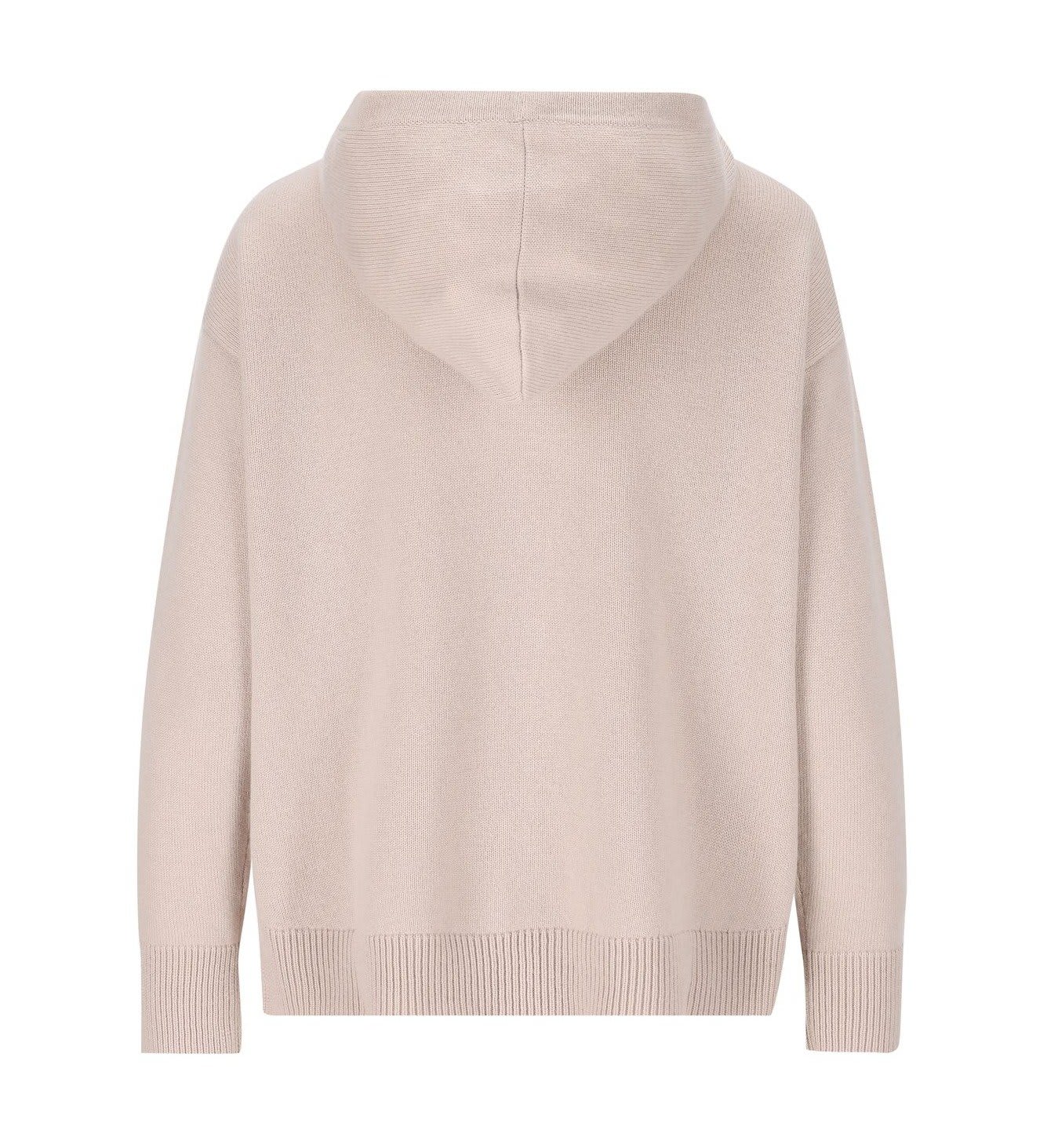 Shop 's Max Mara Logo Embellished Knitted Hoodie In Beige