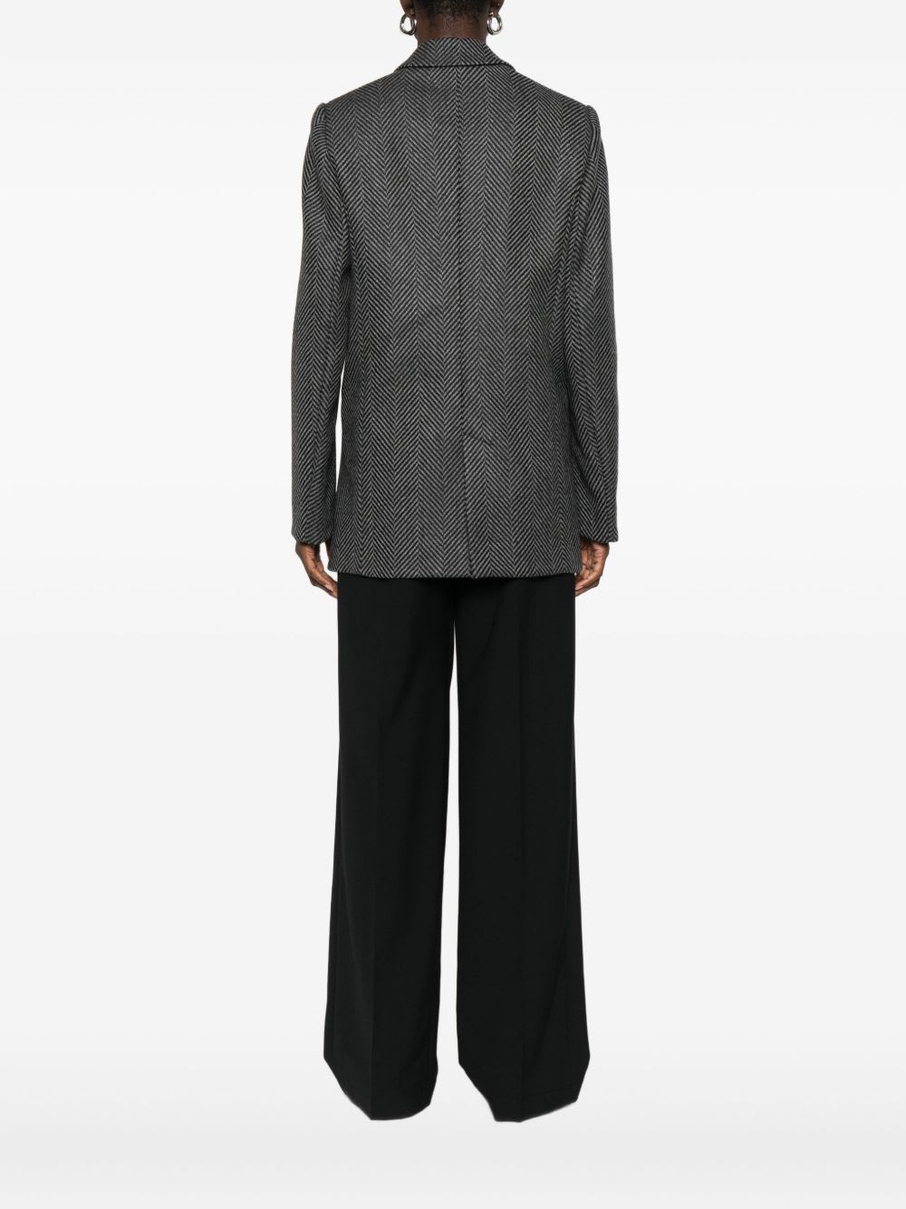 Forte Forte Herringbone Pattern Blazer Front Pockets In Animal Print