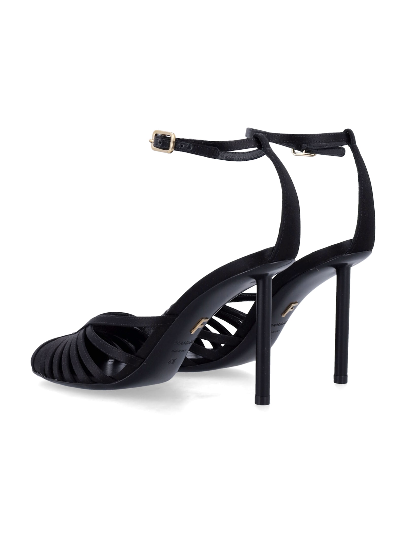 Ferragamo Nappa Leather Ermelia Pumps With Ankle Strap In Black