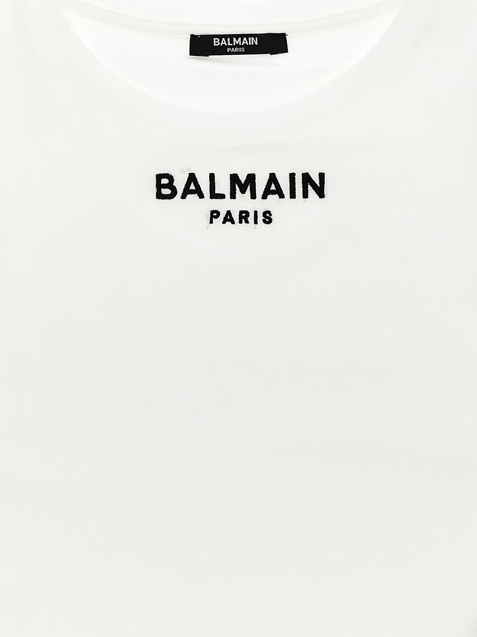 Shop Balmain Logo Embroidery T-shirt