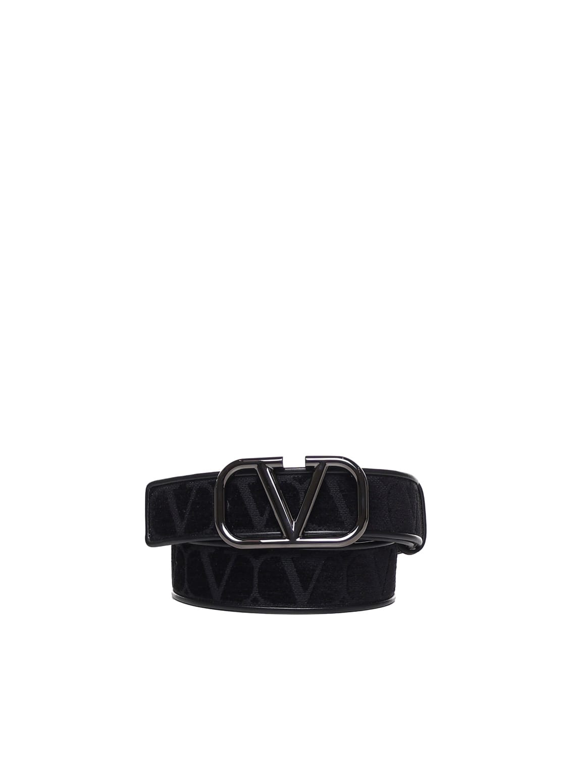 Shop Valentino Belt With Vlogo Buckle In Black