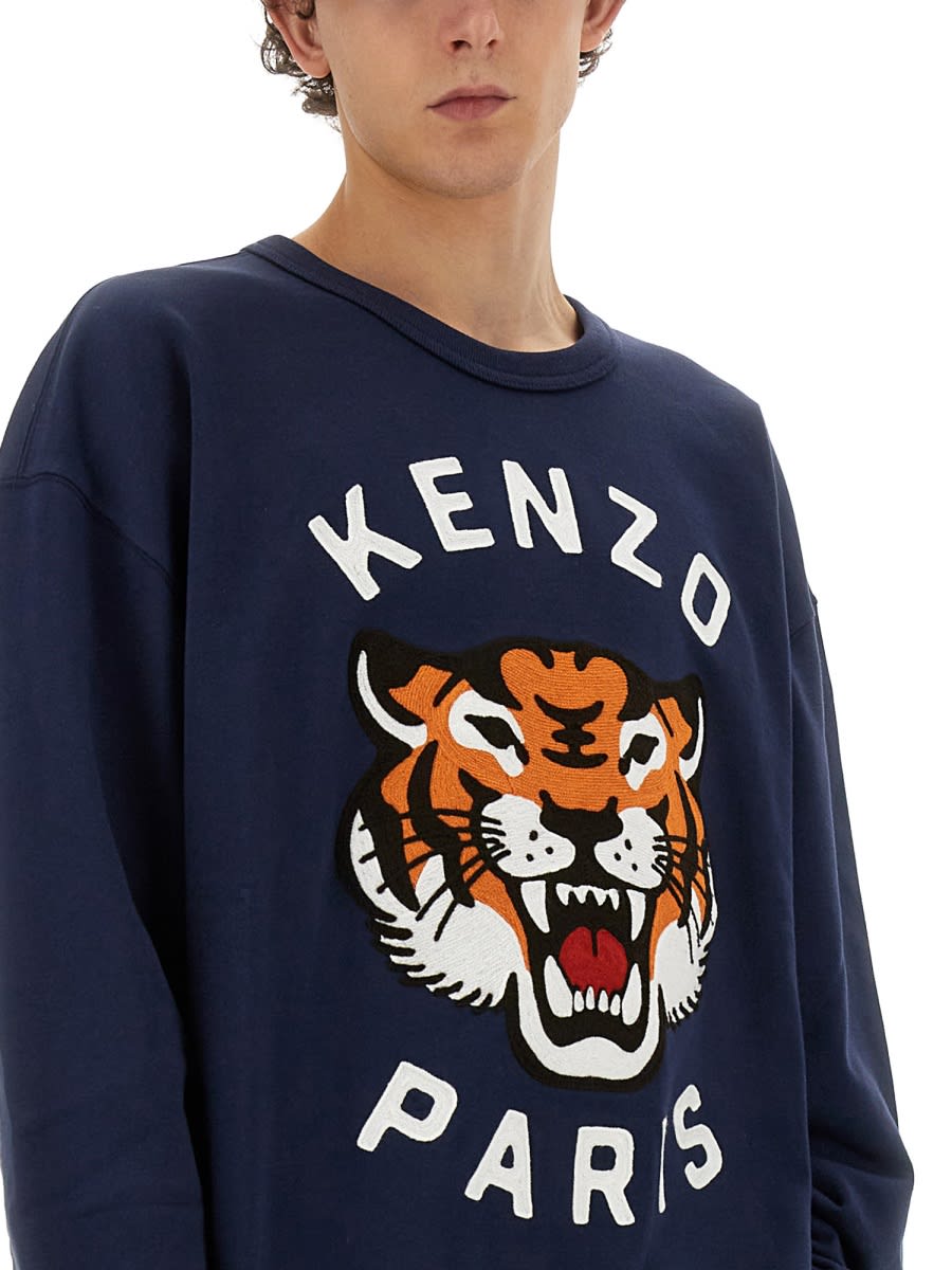 Shop Kenzo Lucky Tiger Sweatshirt In Blue