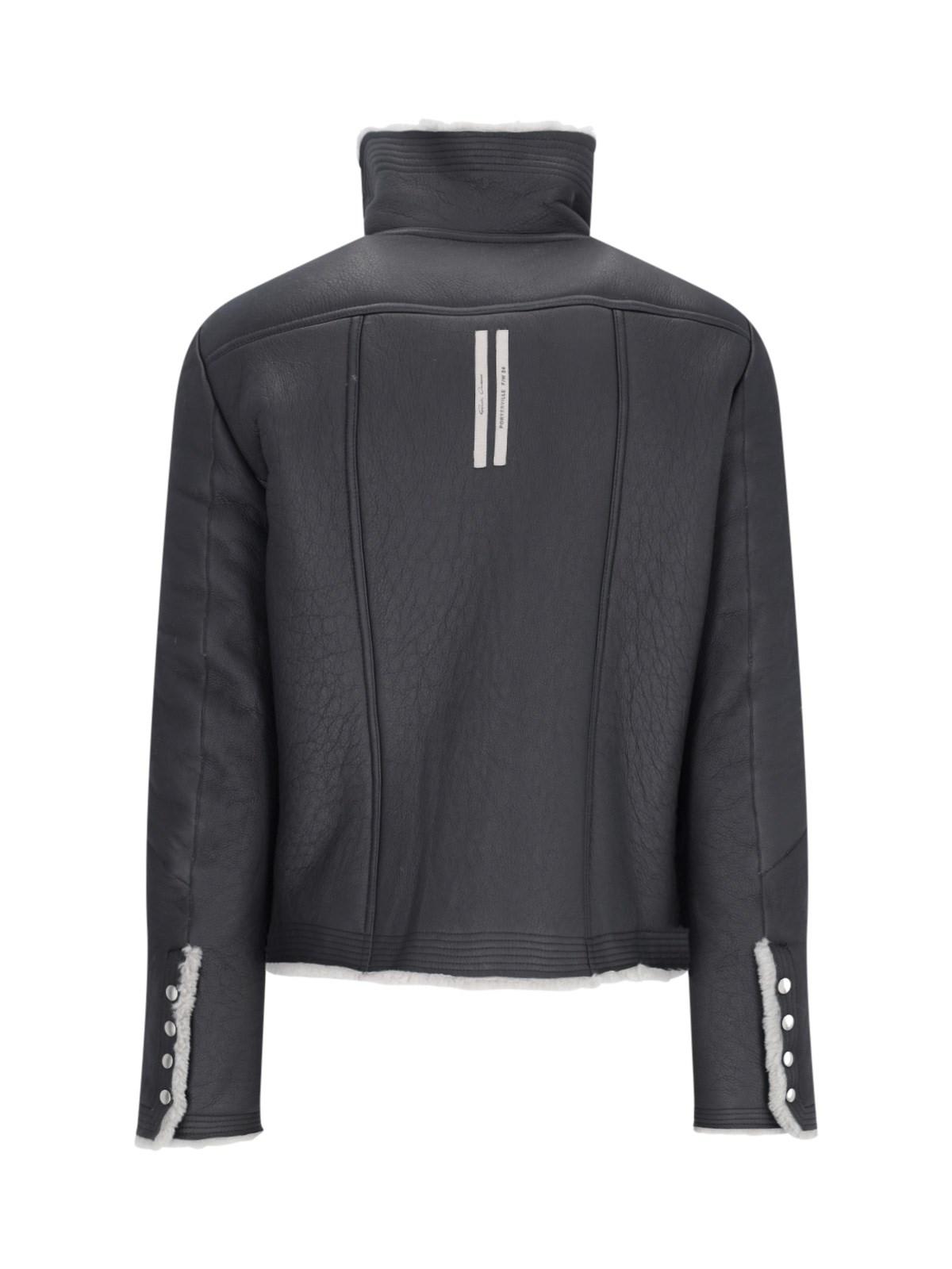 Shop Rick Owens Bauhaus Asymmetric Zip Jacket In Black/pearl