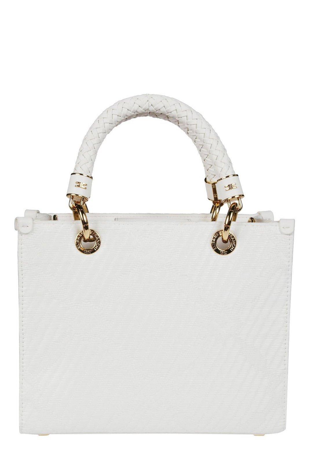 ELISABETTA FRANCHI CHARM DETAILED JACQUARD SMALL TOTE BAG