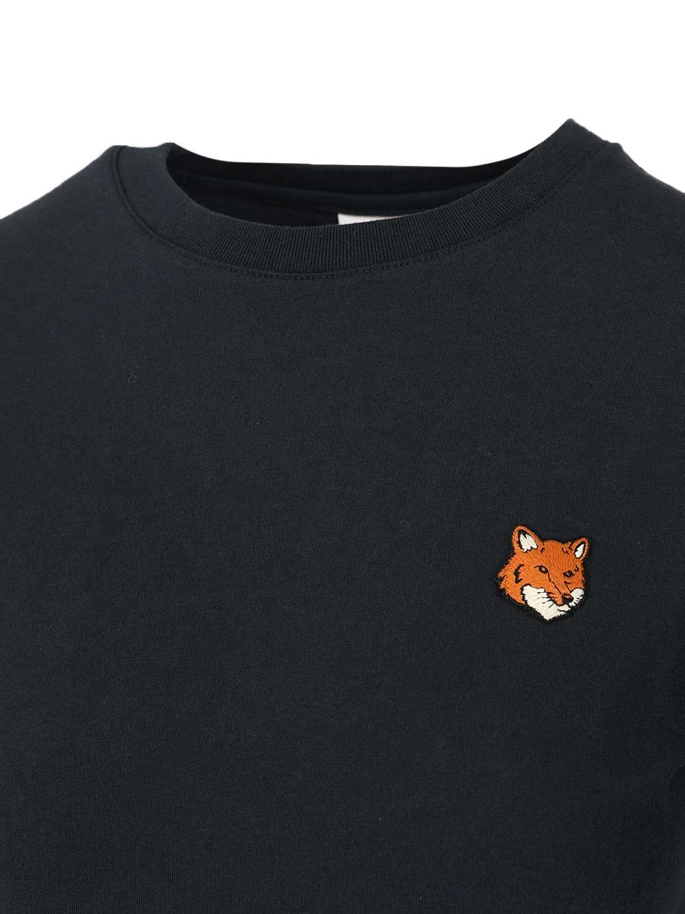 Maison Kitsuné "fox Head" T-shirt In Black