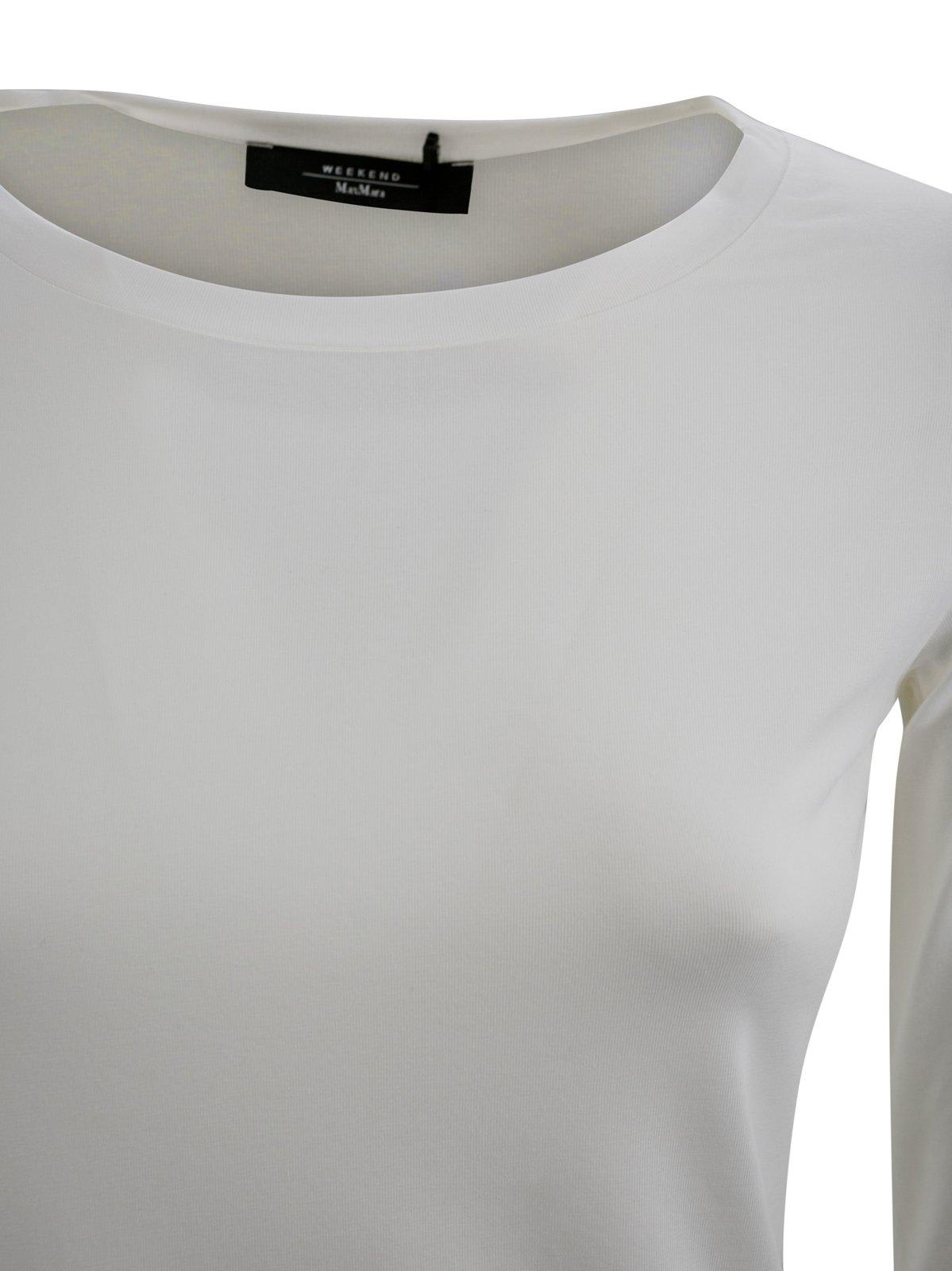 Shop Weekend Max Mara Stretched Jersey T-shirt In Bianco