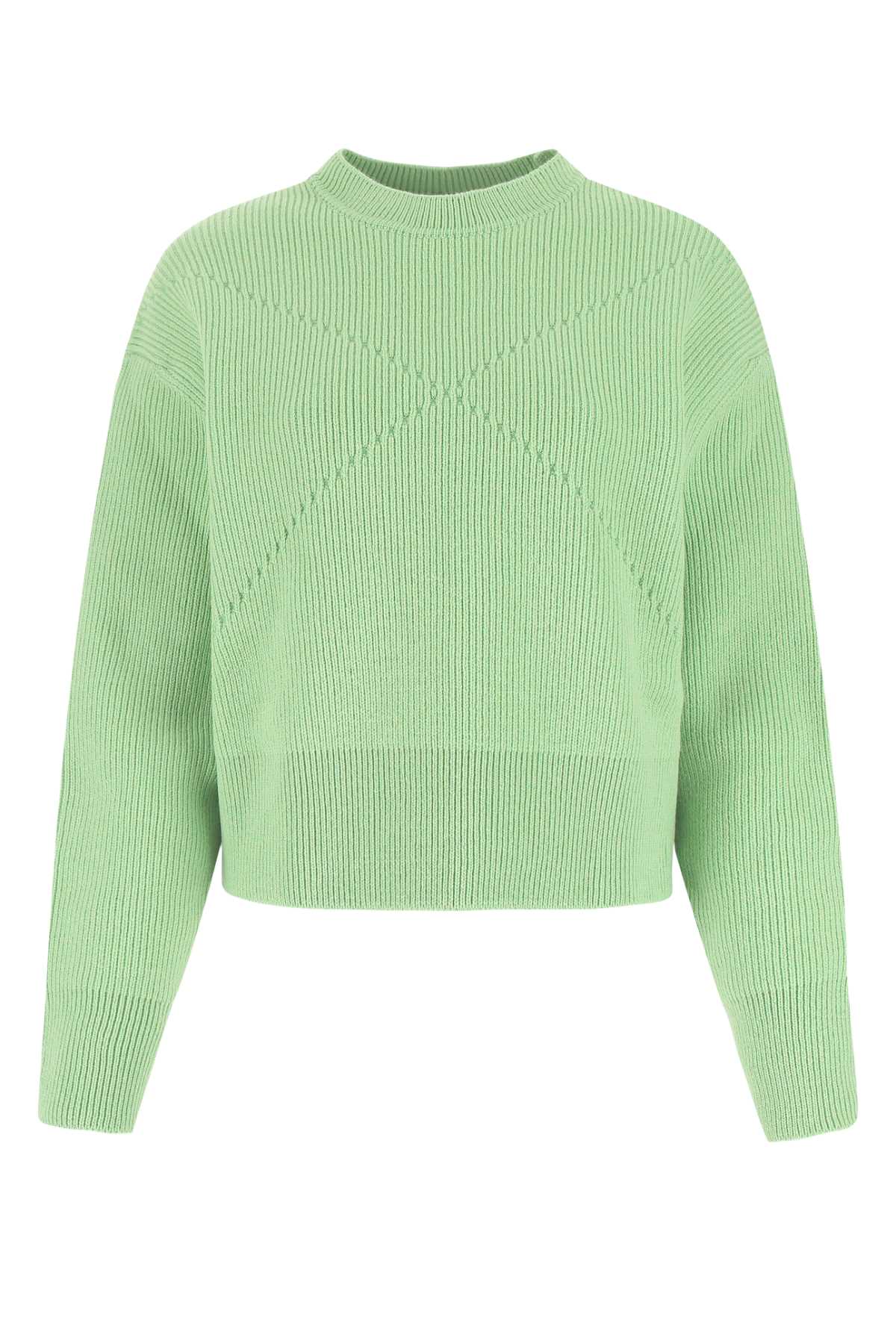 Shop Bottega Veneta Pastel Green Stretch Cashmere Blend Sweater In 3516