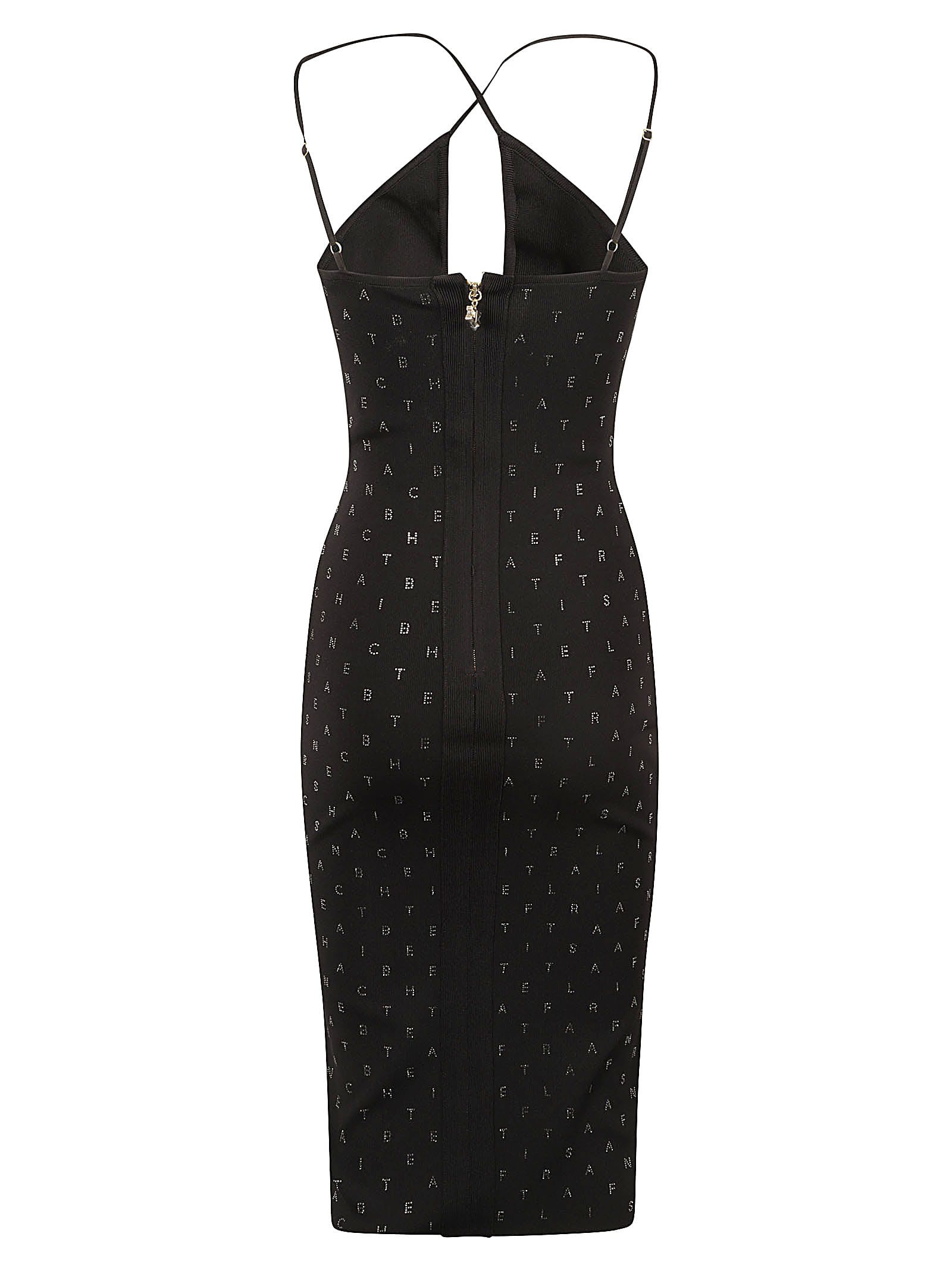 Shop Elisabetta Franchi Ribbed Sleeveless Long Dress In Black