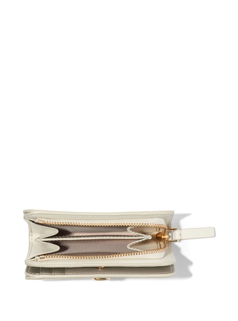 Shop Marc Jacobs The J Marc Mini Ivory White Wallet With Logo Detail In Leather Woman