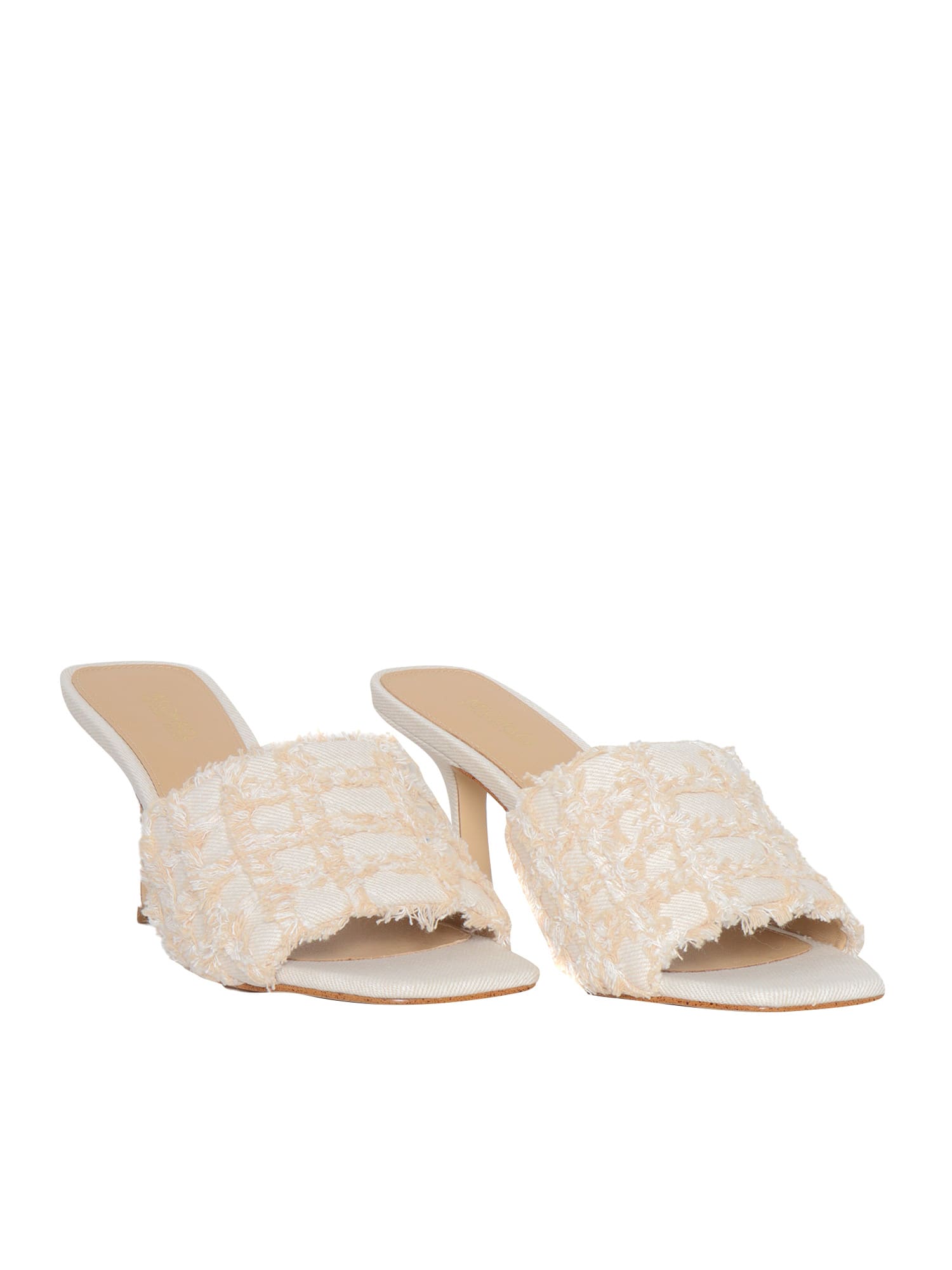 Shop Michael Kors White Tessa Mules Sandals In Cream