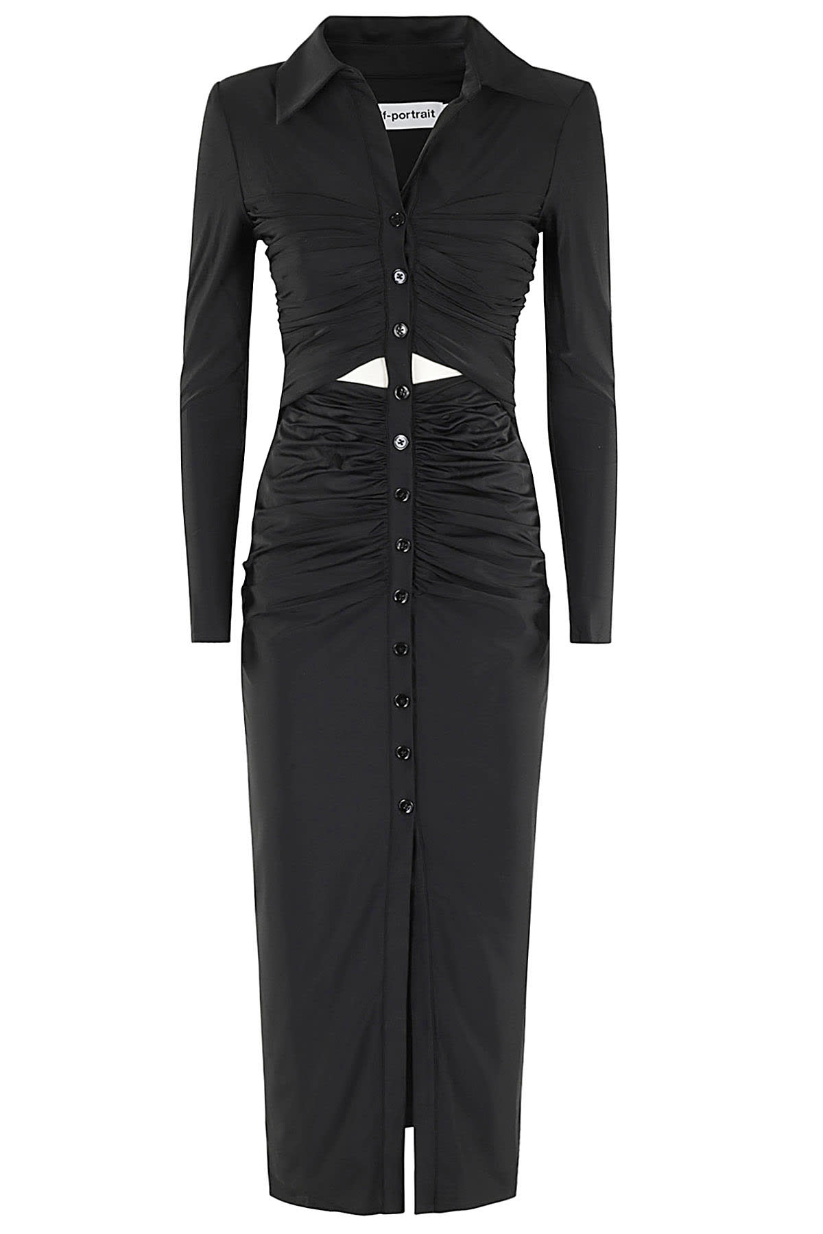 Shop Self-portrait Black Jersey Cut Out Midi Dress