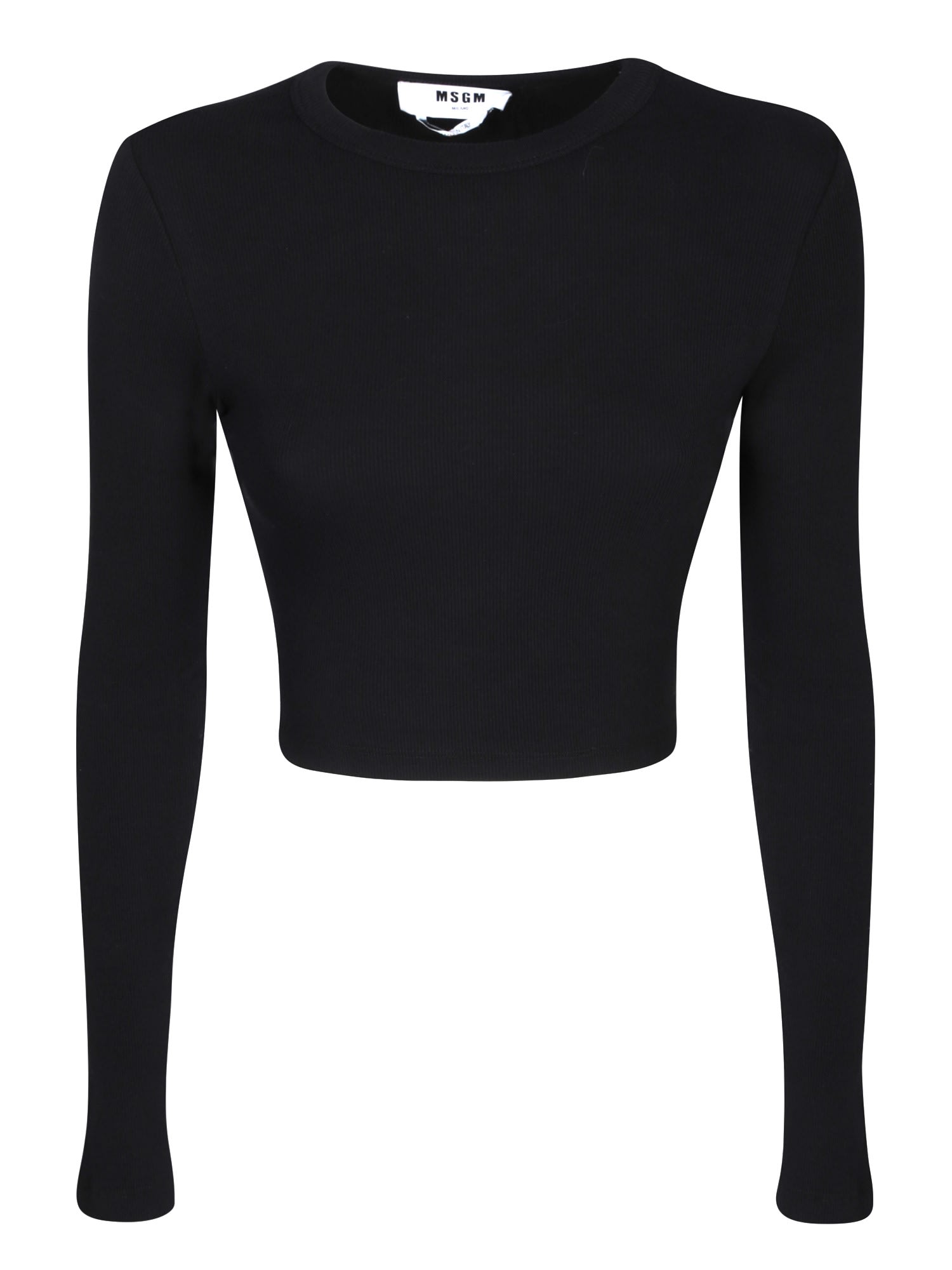 Shop Msgm Cropped Black T-shirt