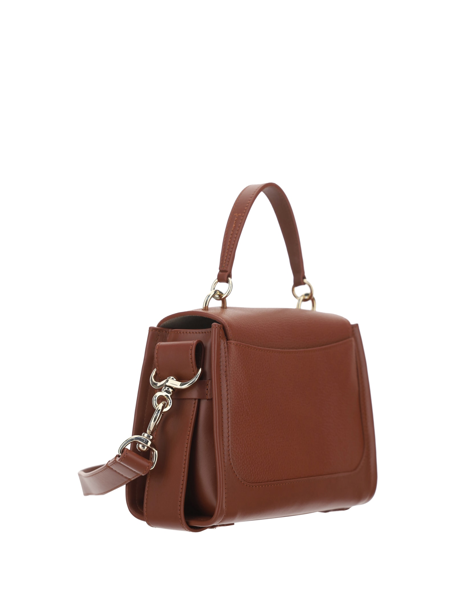 Shop Chloé Tess Handbag In Sepia Brown