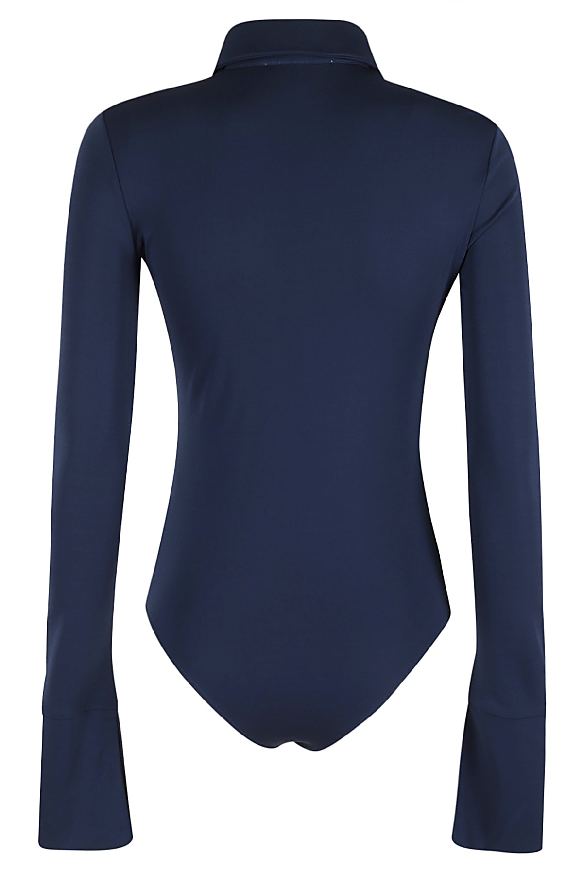 Shop Casablanca Crepe Jersey Bodysuit In Navy