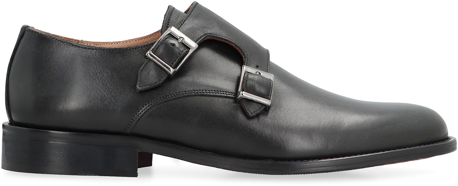Bruno Magli Leather Monk-strap Shoes In Black