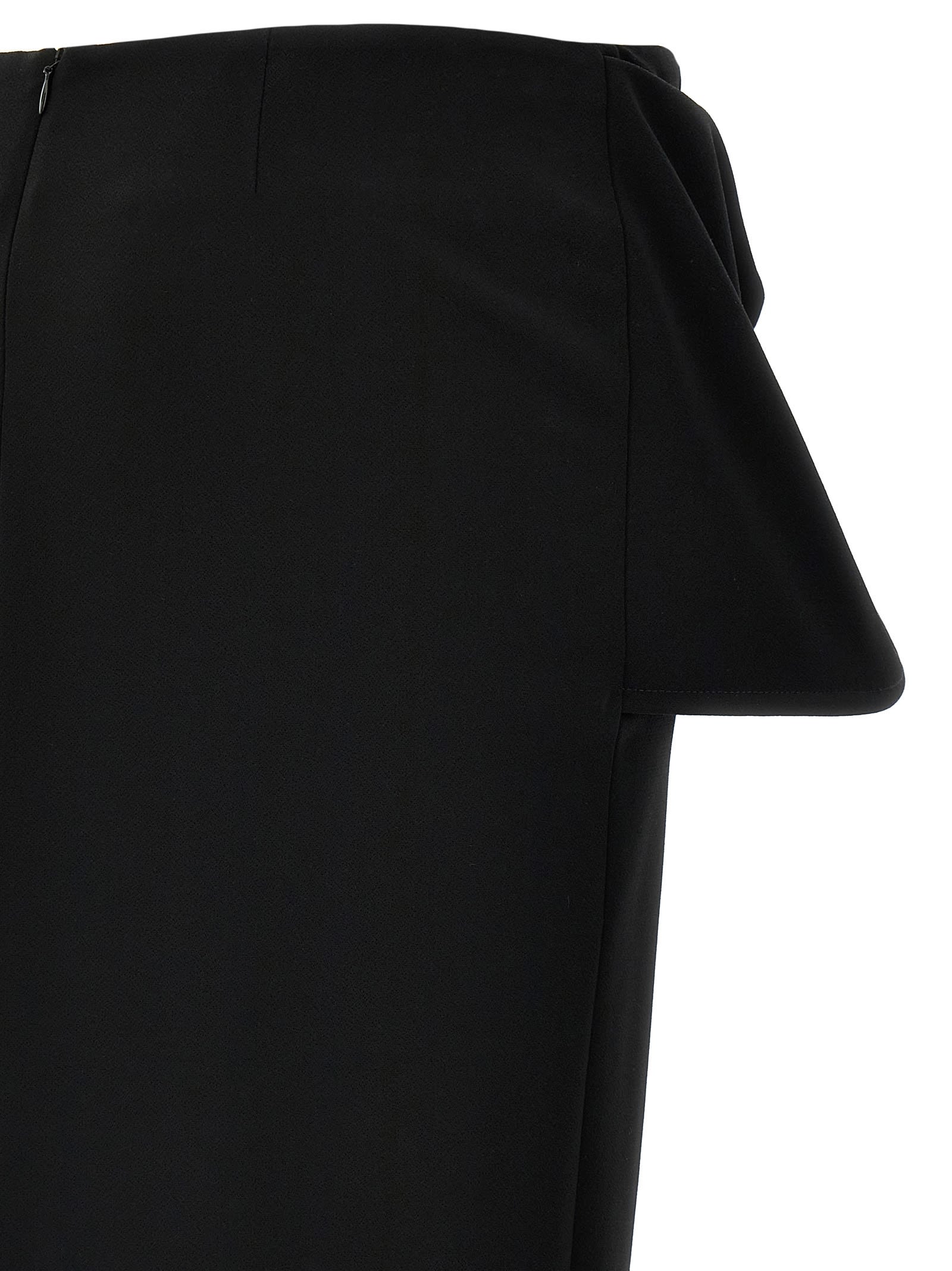 Magda Butrym Midi Skirt With Maxi 3d Floral Detail In Black