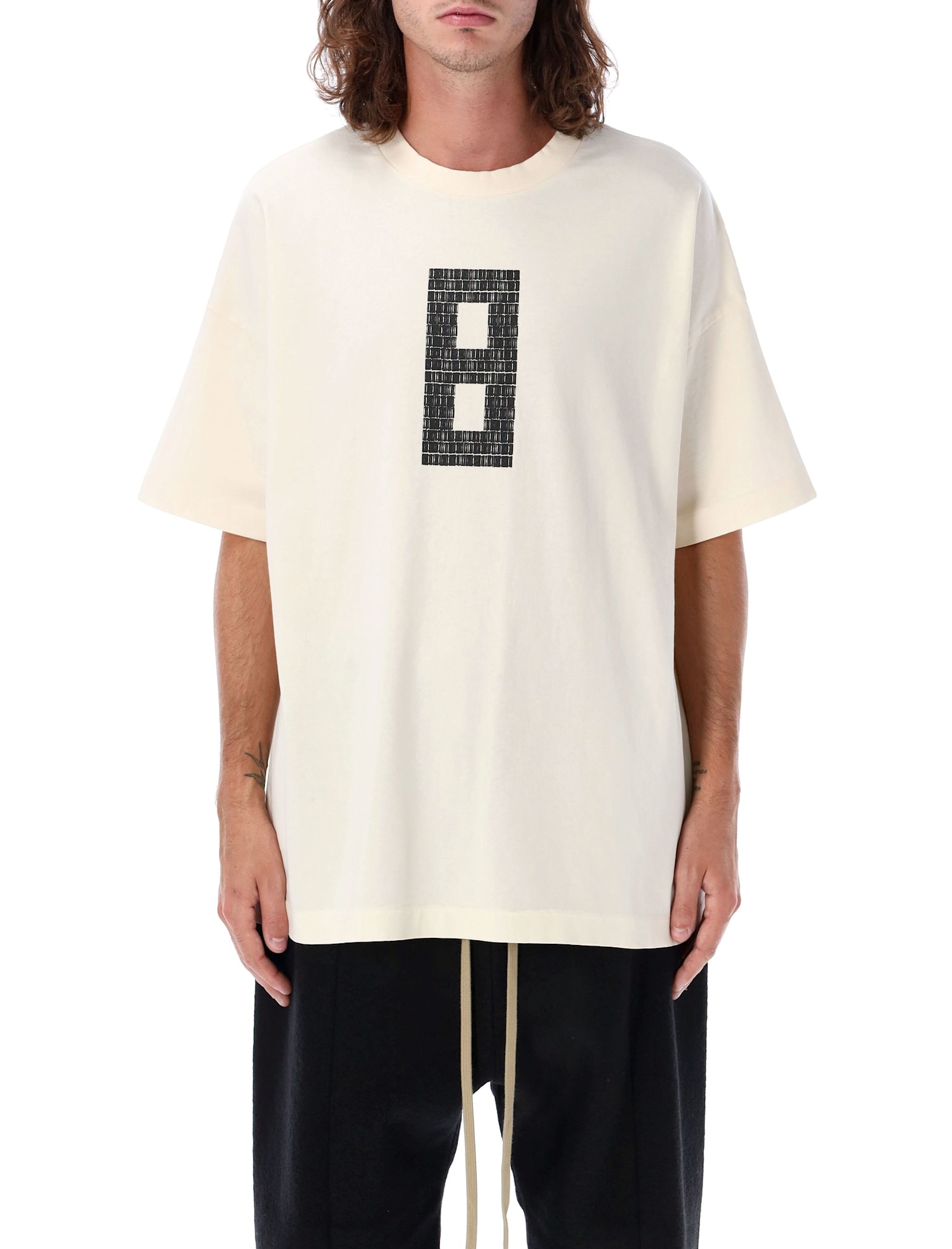 Shop Fear Of God 8 Print Oversized T-shirt In Cream