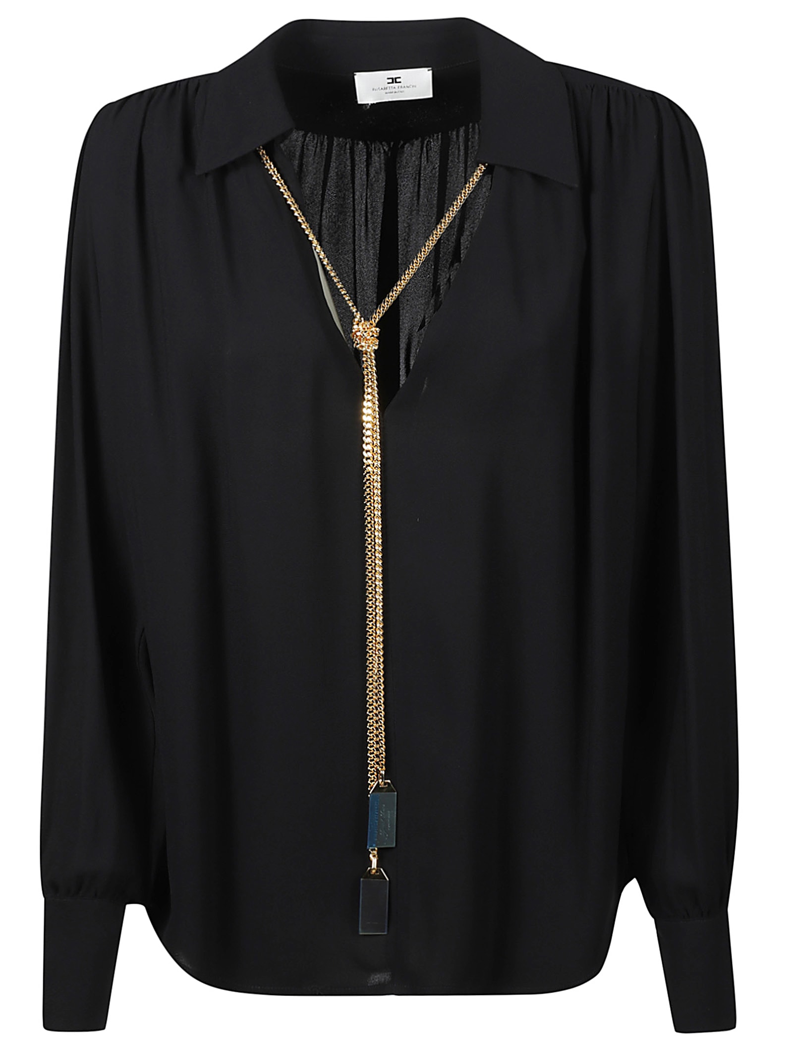 Shop Elisabetta Franchi Long Sleeve Shirt In Nero