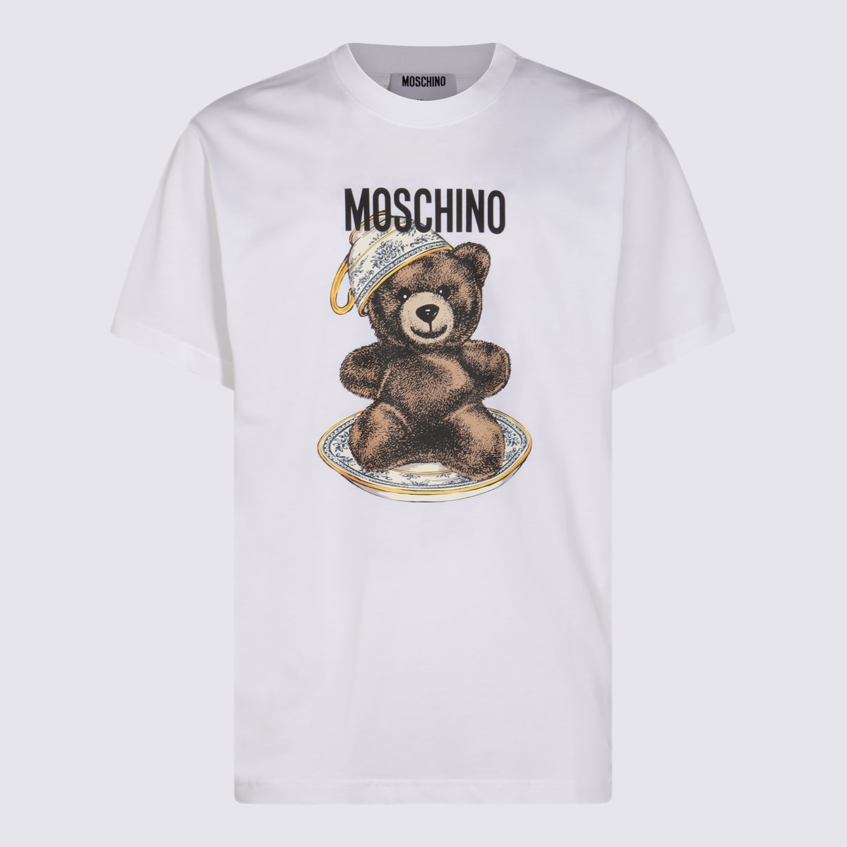 Moschino Teddy Bear Print Crewneck T-shirt In White
