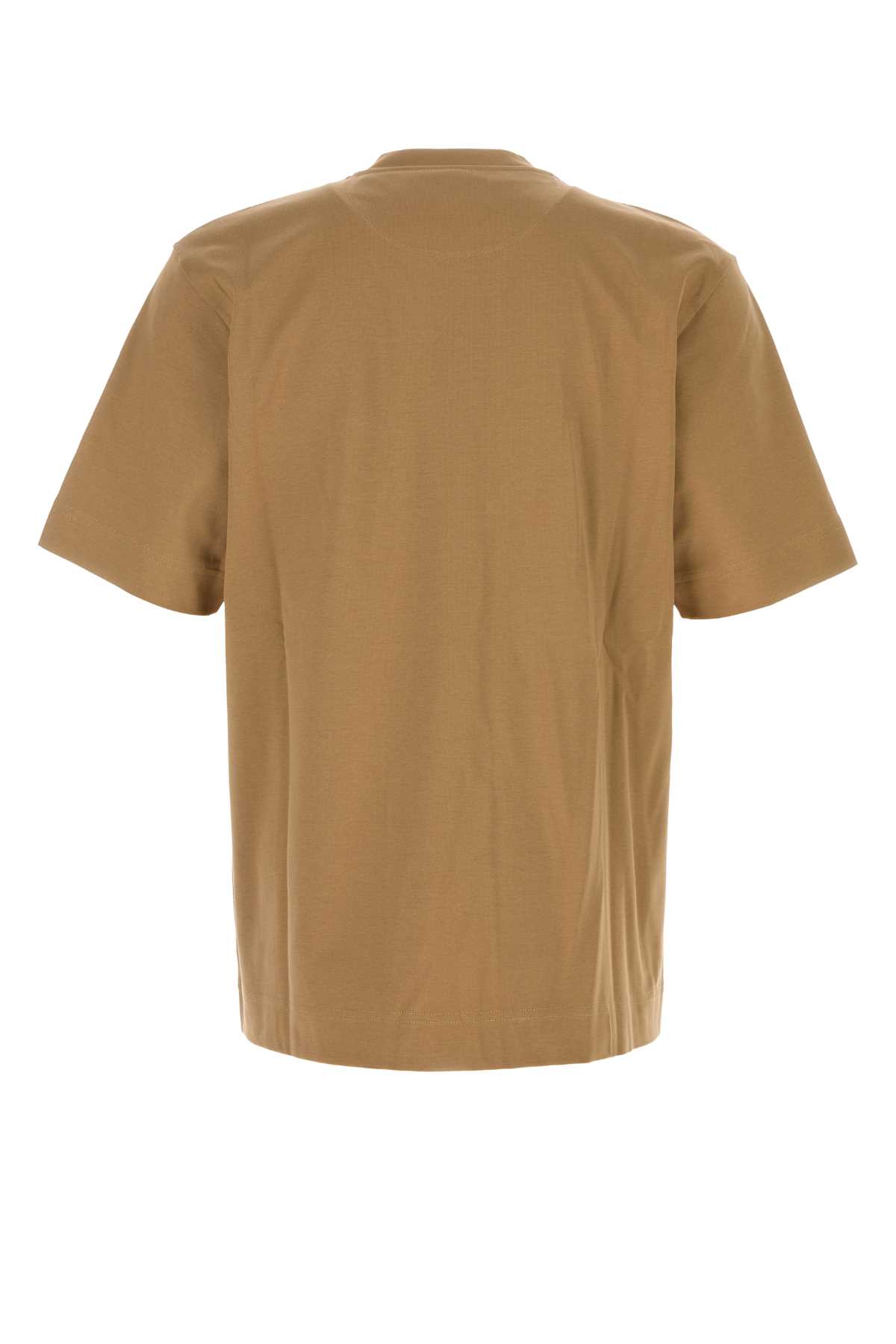 Fendi Cotton T-shirt With Chest Pocket And Crew Neck In Brown