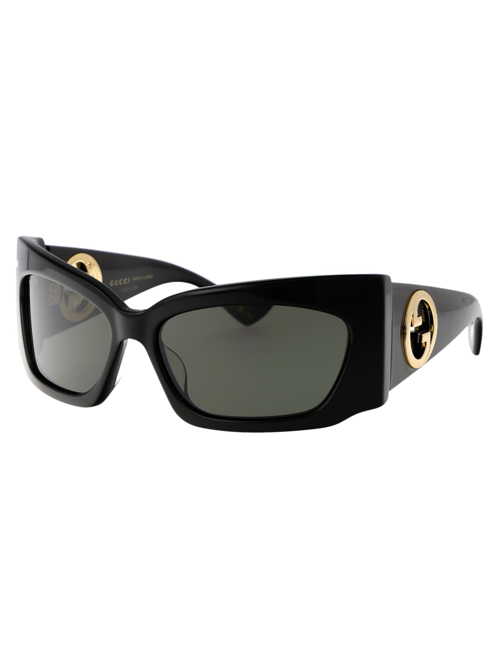 Shop Gucci Gg1412s Sunglasses In 001 Black Black Grey