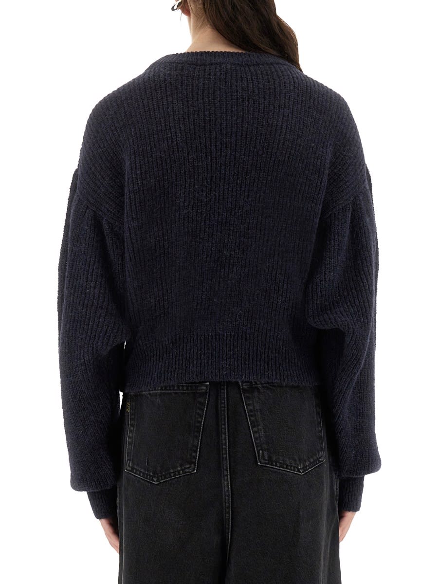 Rotate Birger Christensen Rotate Birgerchristensen Wool Puff Sweater In Black