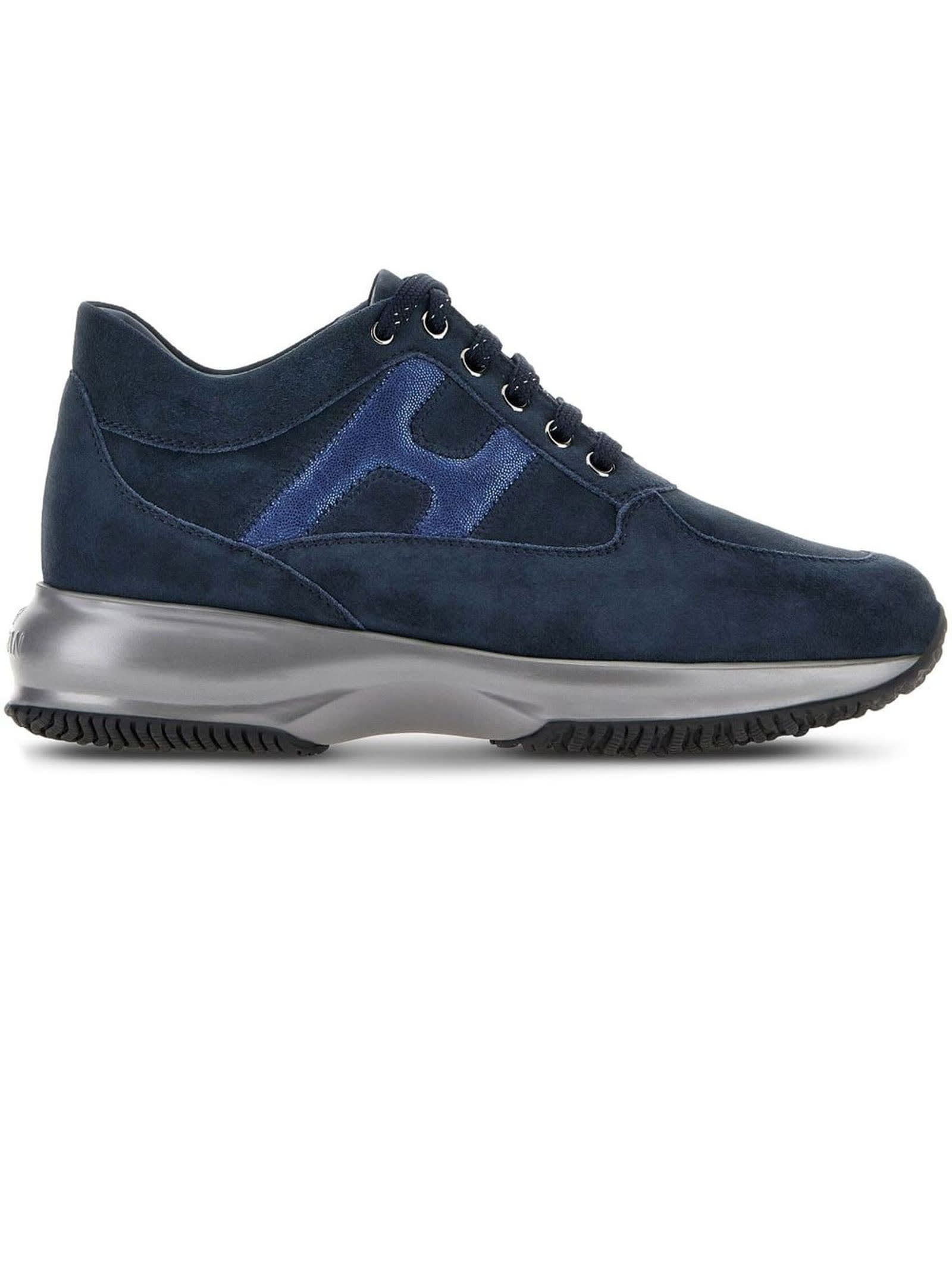 HOGAN BLUE LEATHER SNEAKERS
