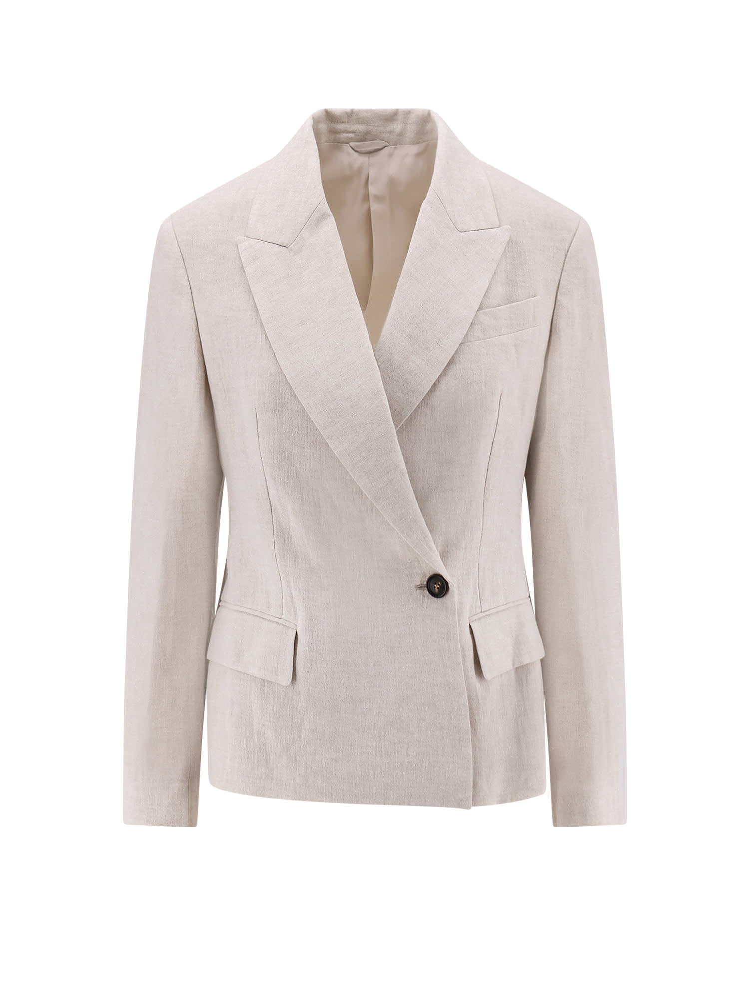 Brunello Cucinelli Double-breasted Linen Blazer