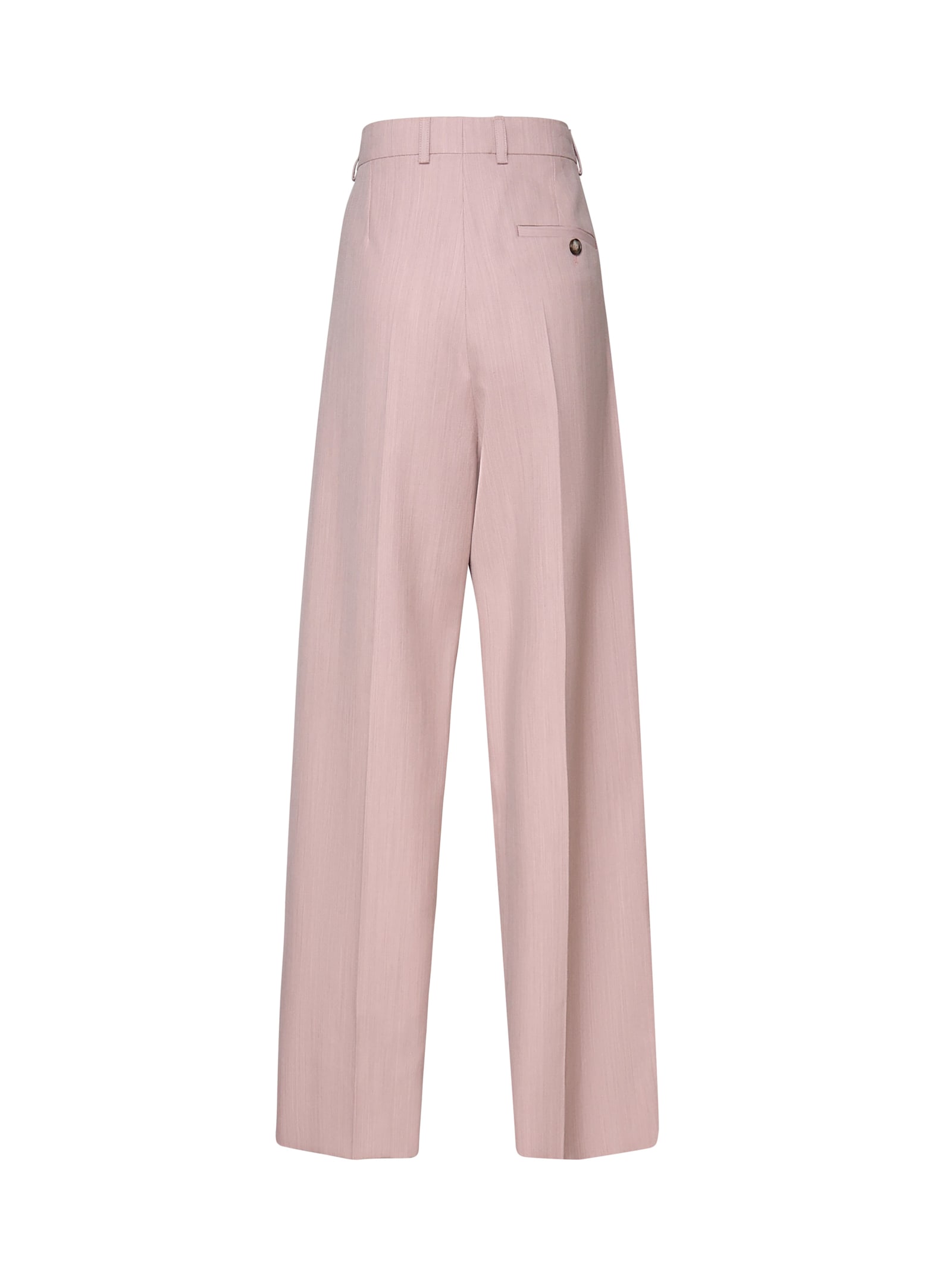 Shop Stella Mccartney Wool Trousers In Dusty Pink