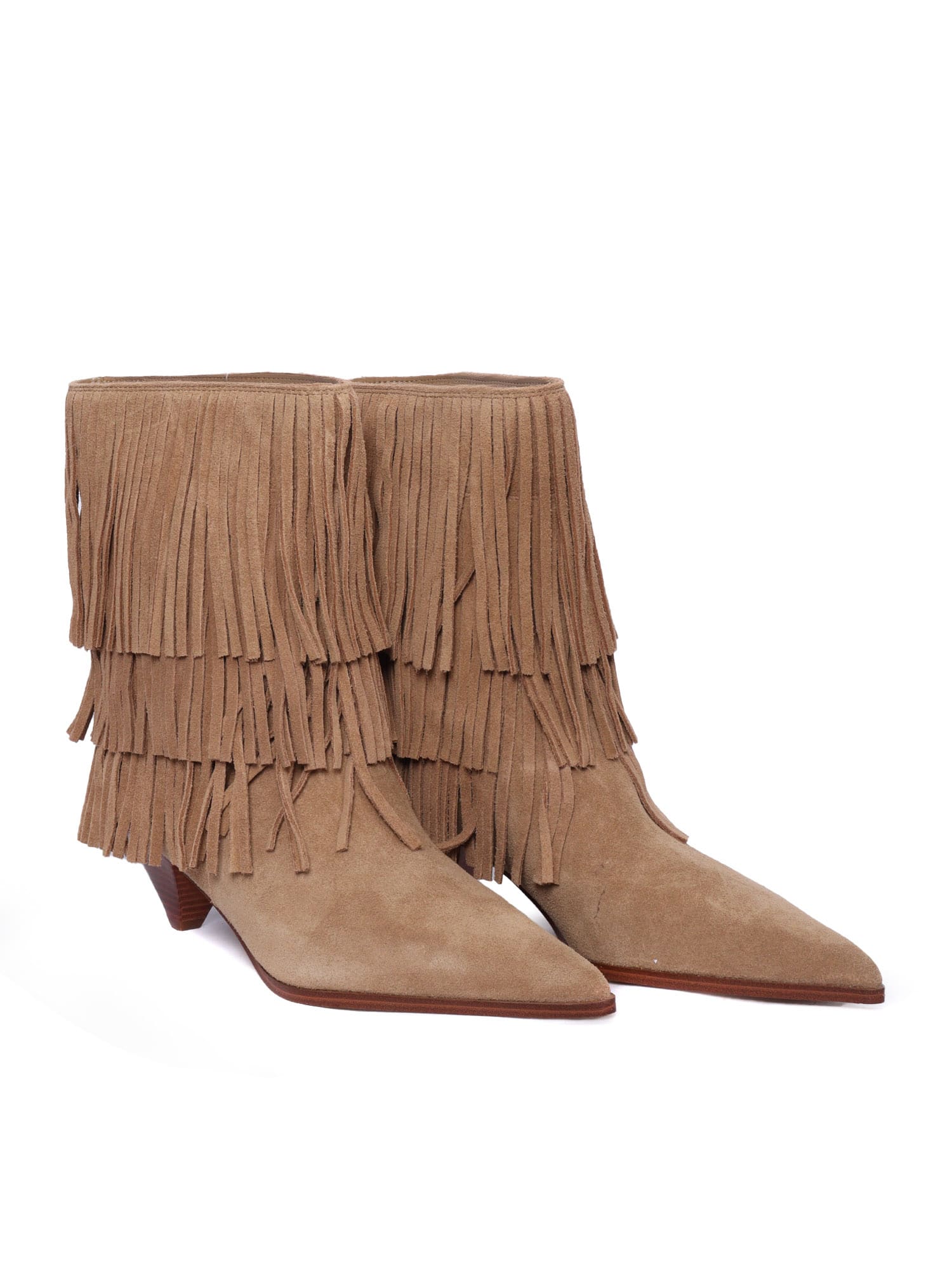 Michael Kors Jayla Suede Fringed Ankle Boot In Brown