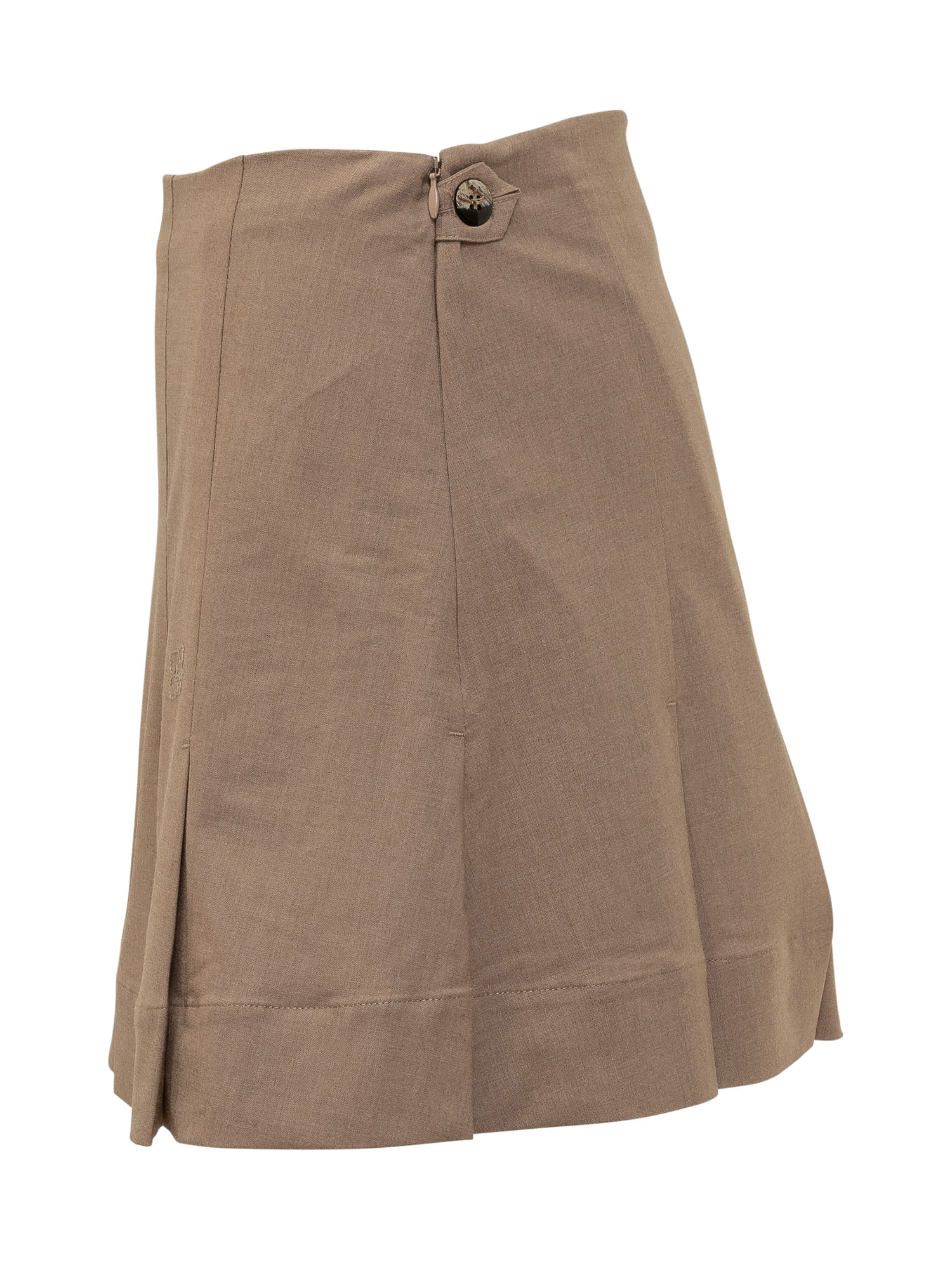 Shop Ganni Mini Skirt With Logo In Tigers Eye