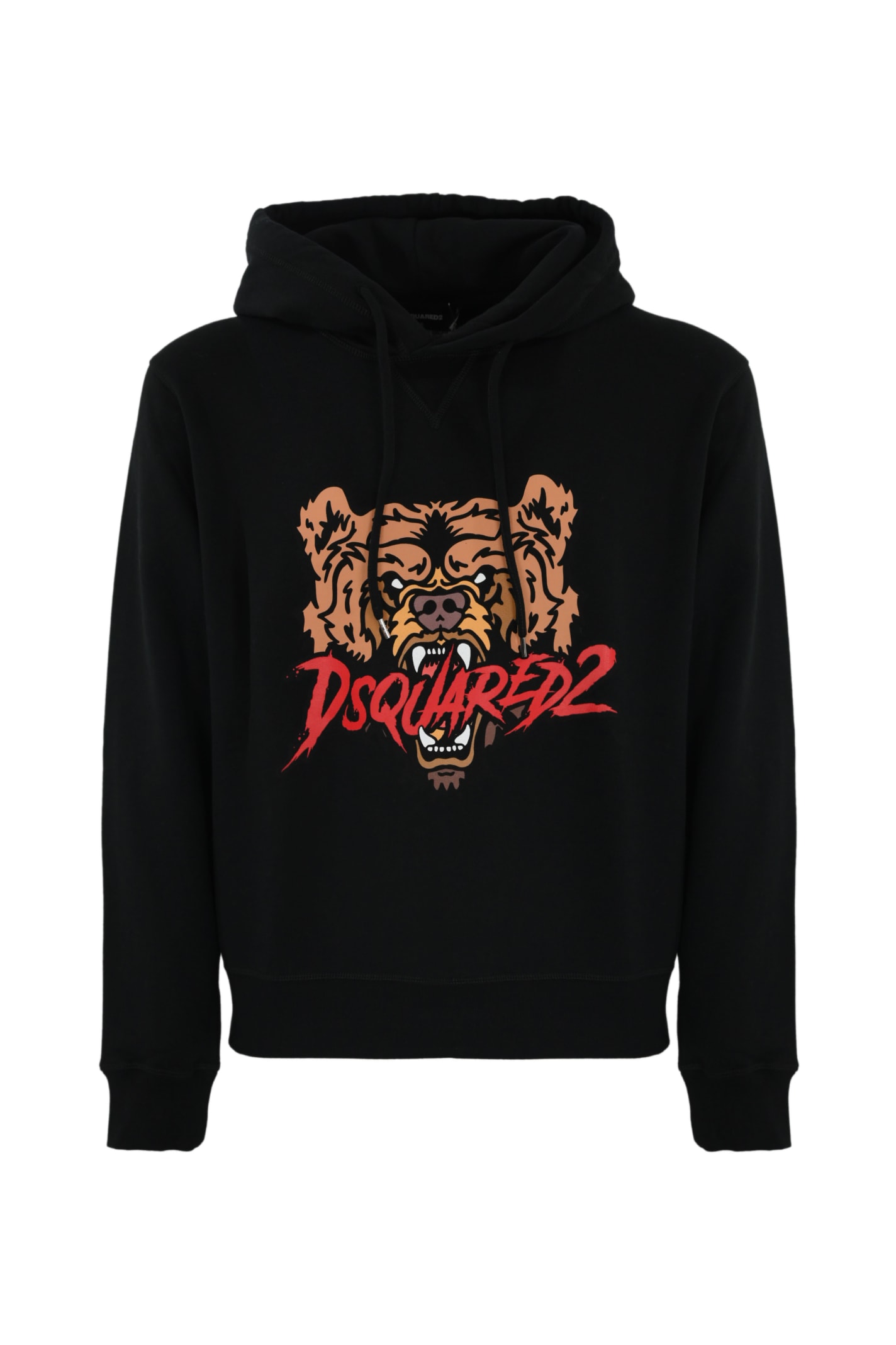 Shop Dsquared2 Sweatshirt With Bear Logo Print In Black