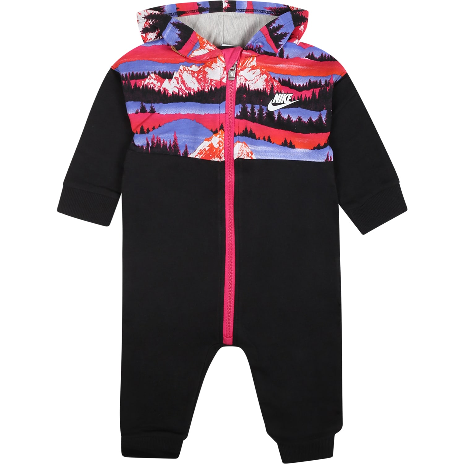 Nike Black Babygrow For Baby Girl With Logo In Black