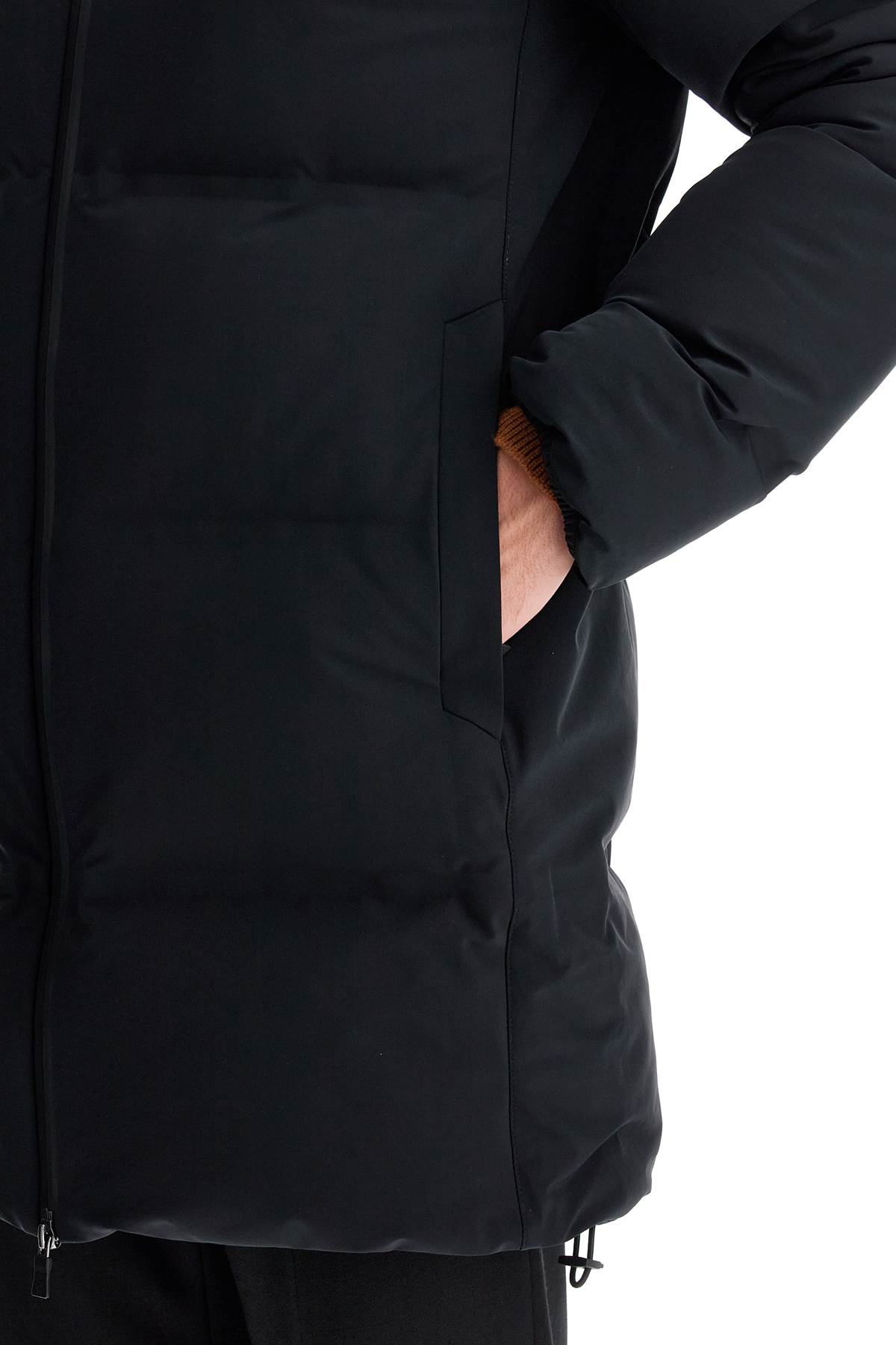 Shop Herno New Impact Midi Down Jacket With In Black (black)