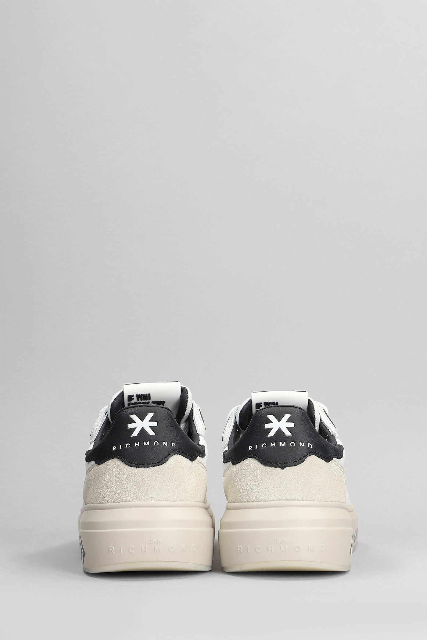 Shop John Richmond Sneakers In White Suede And Leather