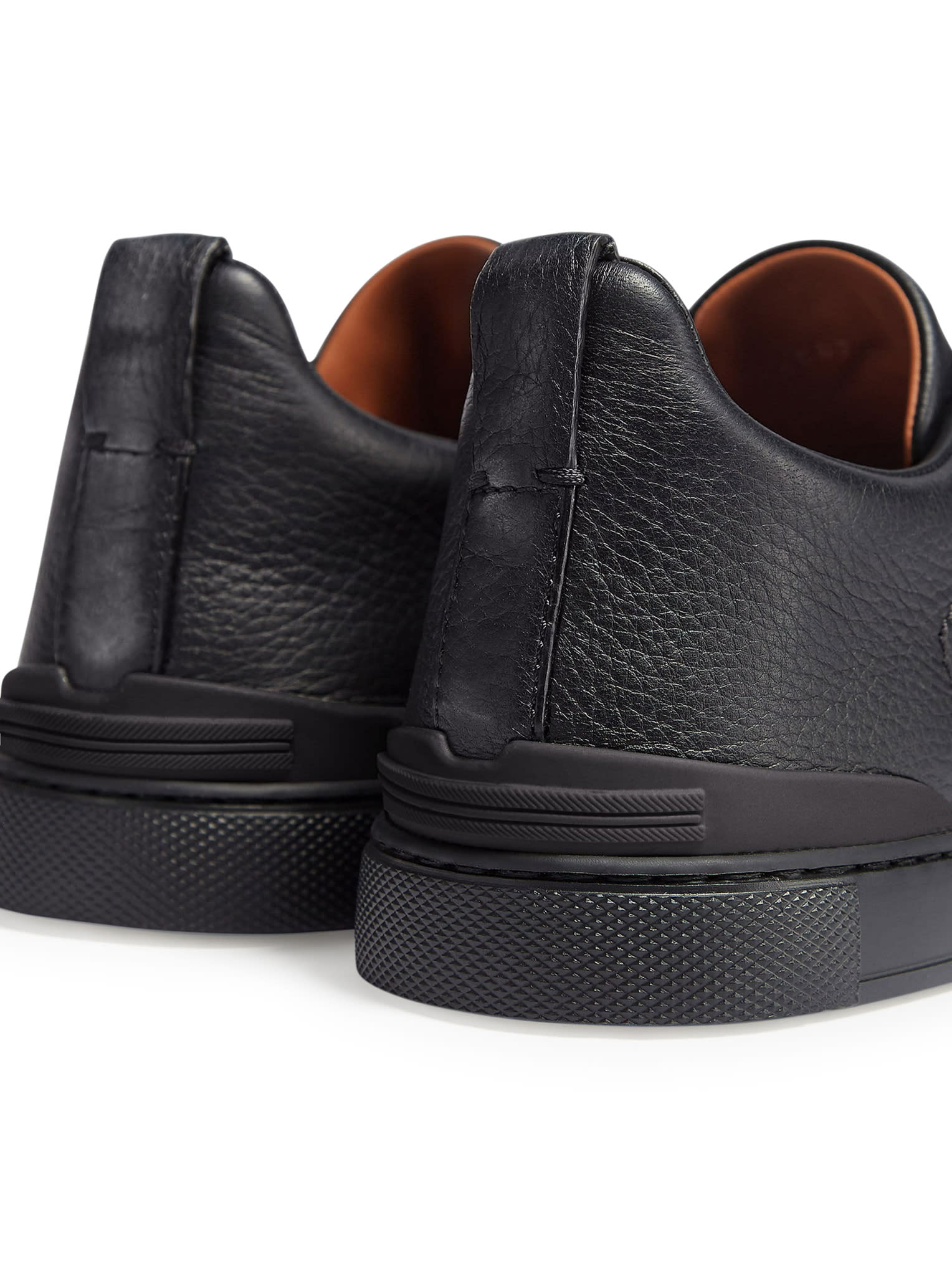 Shop Zegna Low Top Triple Stitch Sneakers In Nee Black