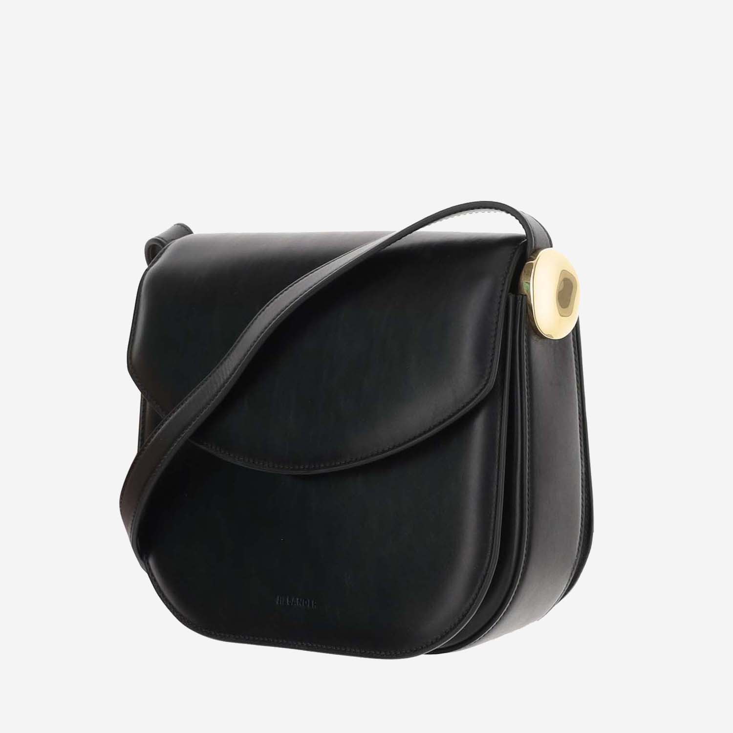 Shop Jil Sander Coin Medium Shoulder Bag In Black