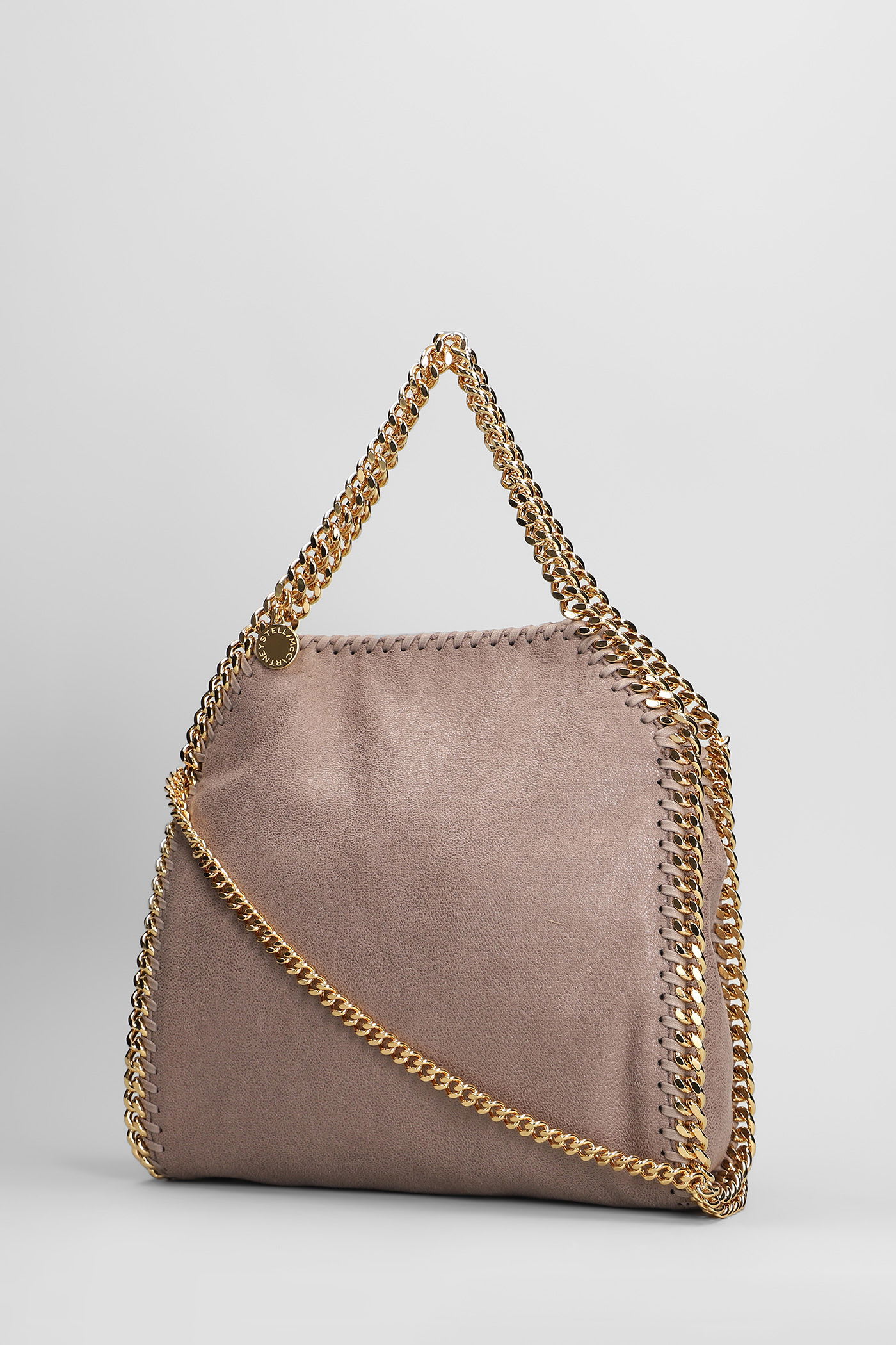 Stella Mccartney Falabella Micro Tote In Beige Polyester In Pink