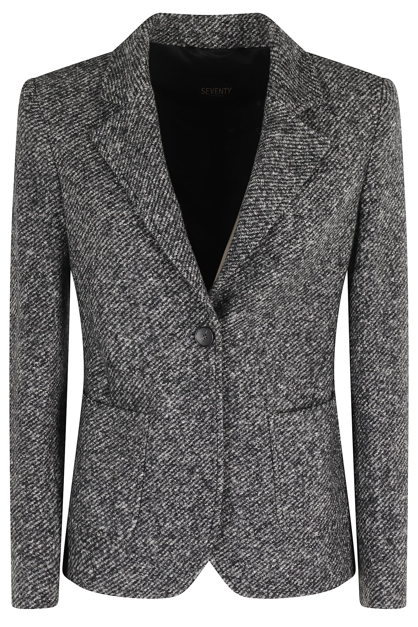 Seventy Tweed Single-breasted Blazer In Gray