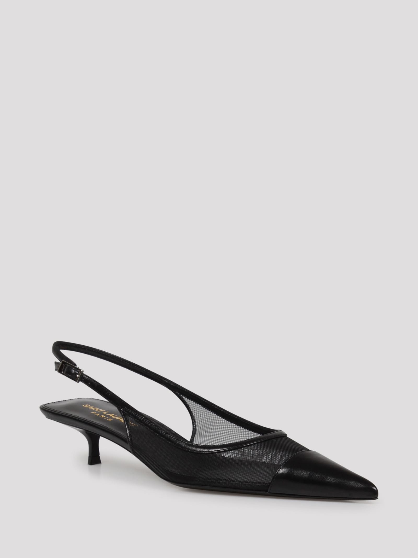 Shop Saint Laurent Oxalis Slingback In Black