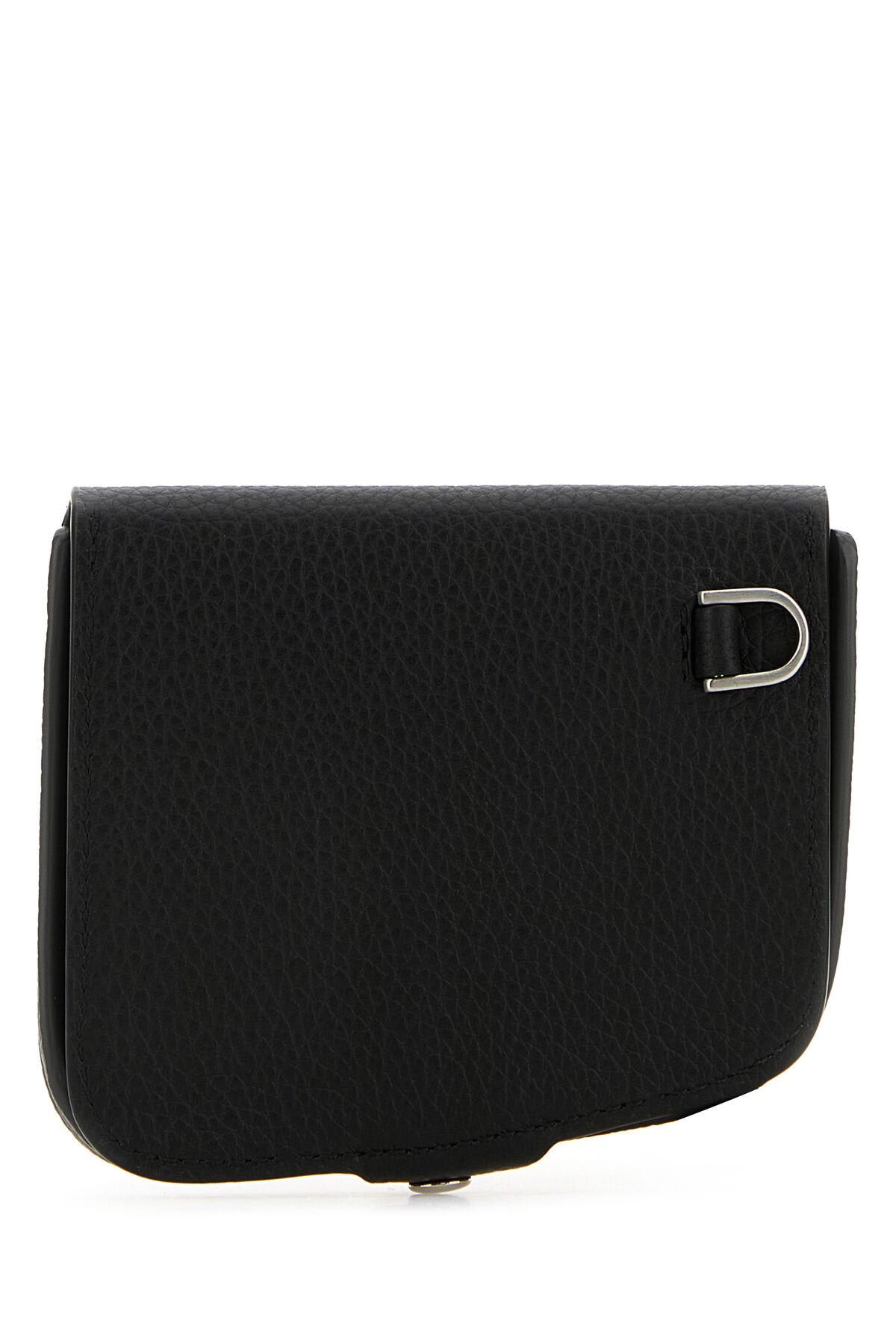 Shop Ferragamo Black Leather Coin Purse