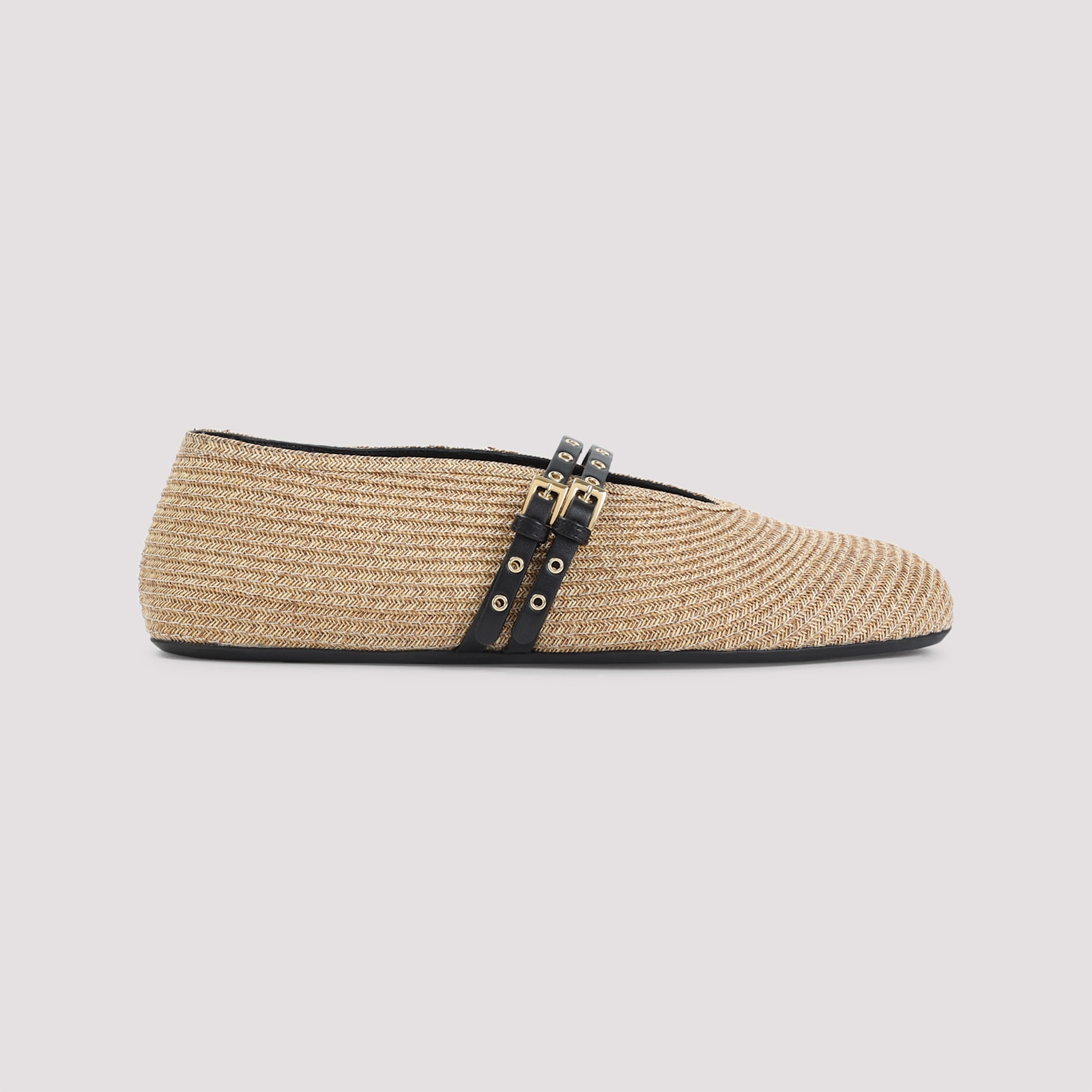 Alaïa Alaia Flat Ballerinas Natural Colour In Paper Straw Women In Nude