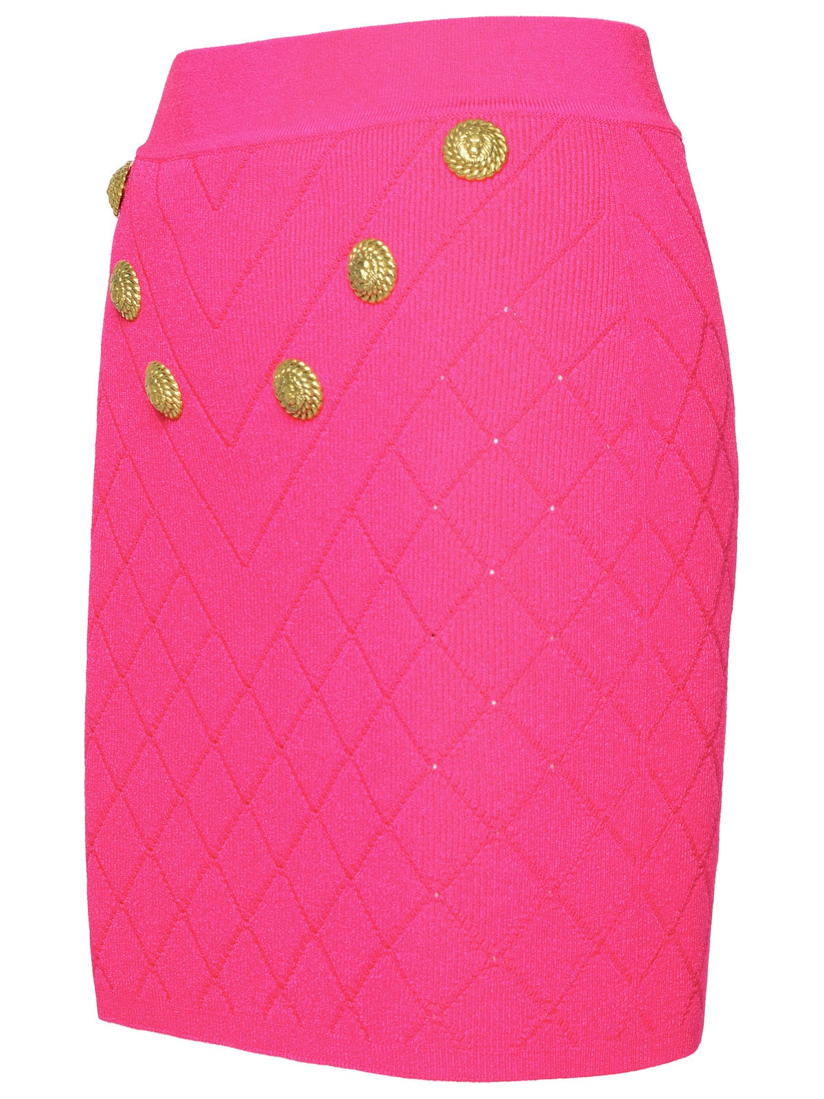 Shop Balmain Fuchsia Viscose Blend Miniskirt In Fucsia