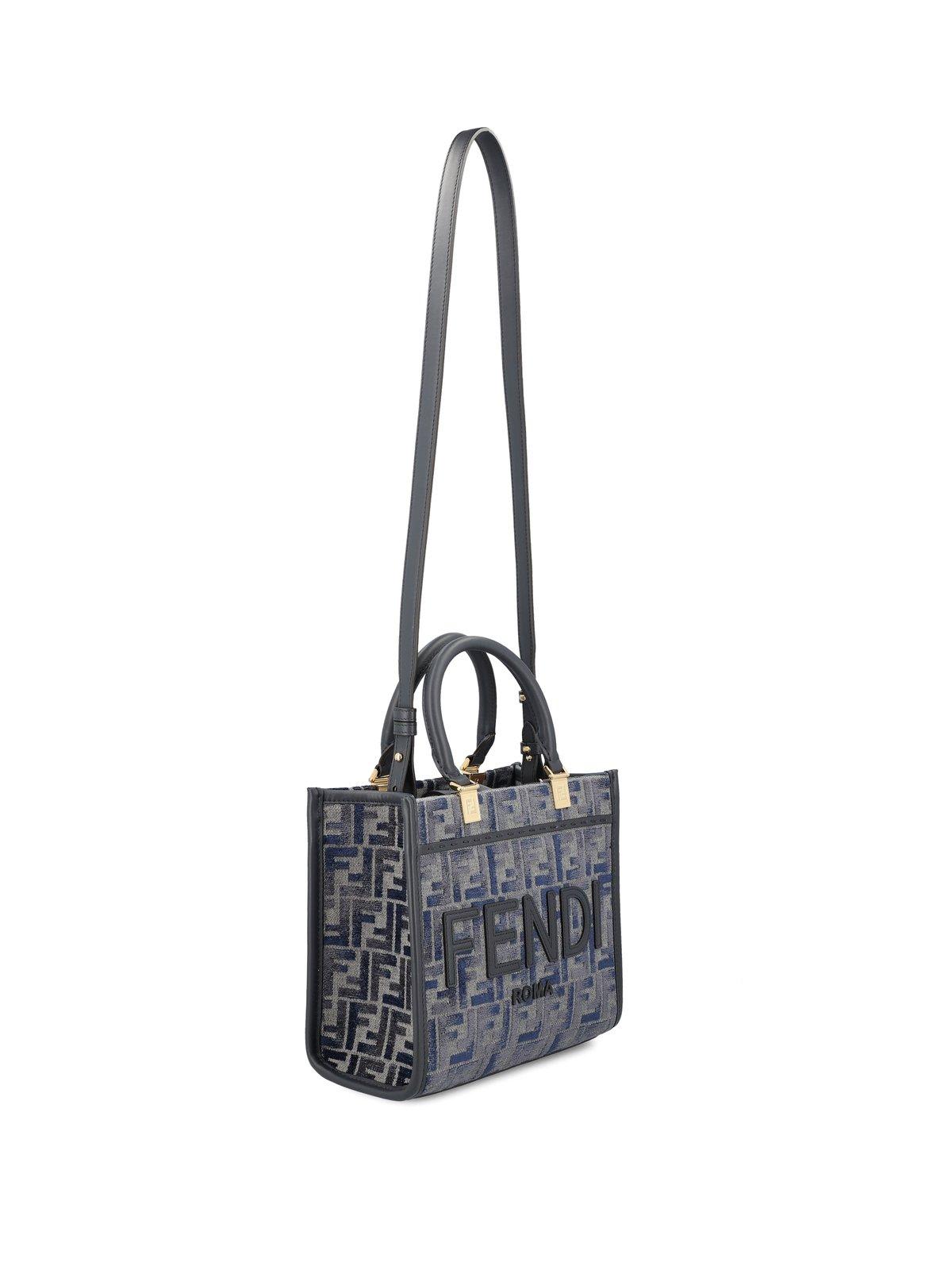 Shop Fendi Sunshine Small Shopper Bag In Black