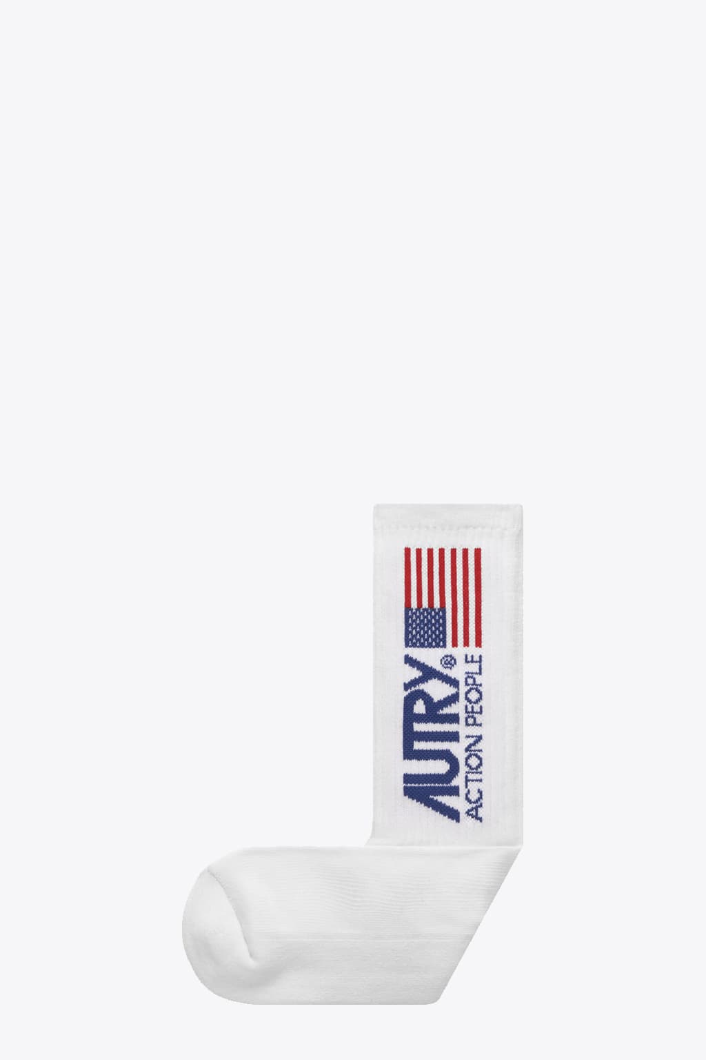 Autry Socks Iconic Unisex White White ribbed cotton socks with logo.