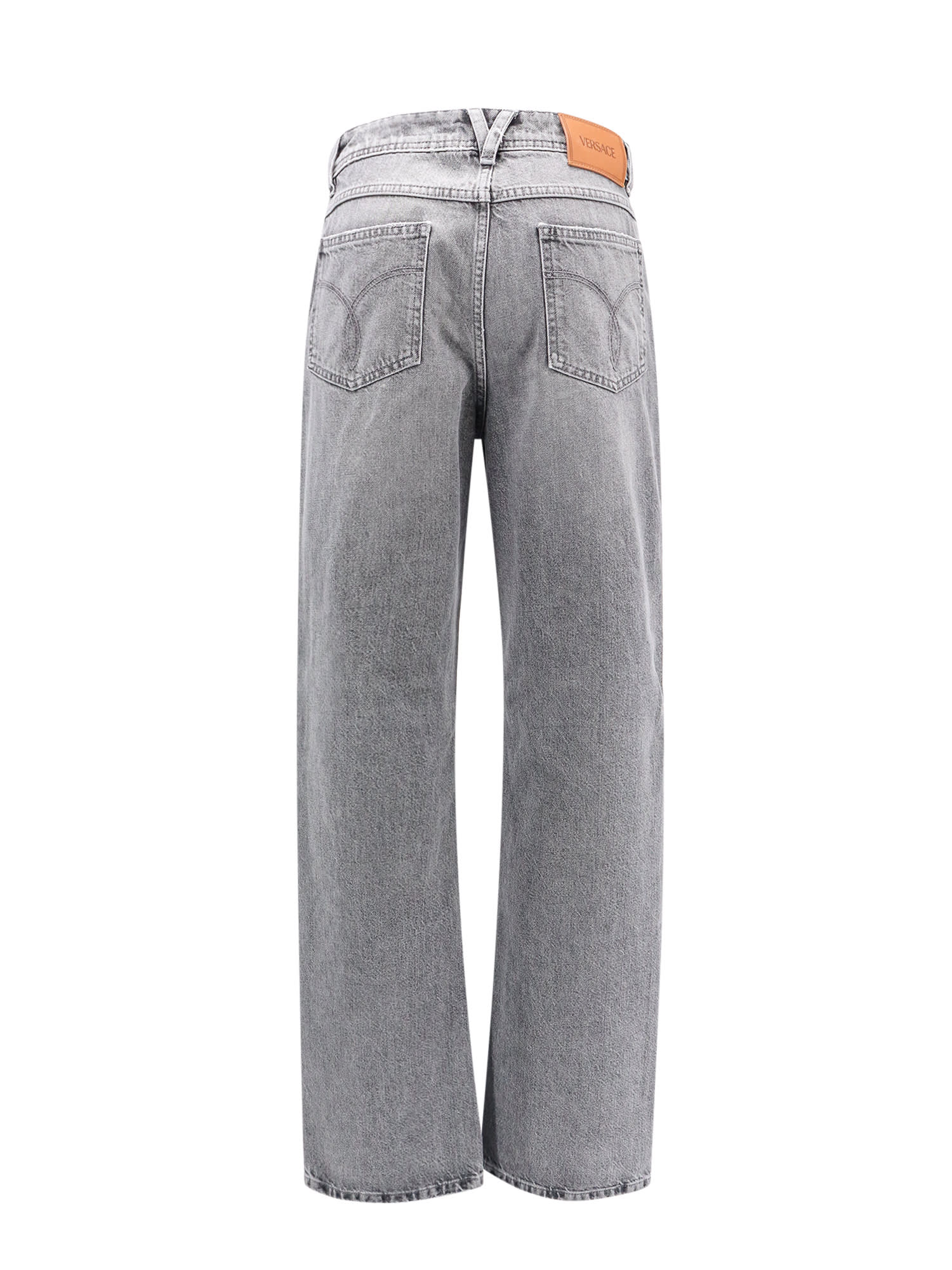 Shop Versace Trouser In Grigio Medio