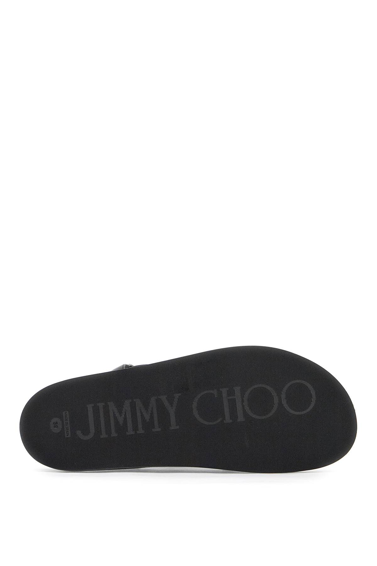 Shop Jimmy Choo Sandali Blaise Flat In Black Gold (black)